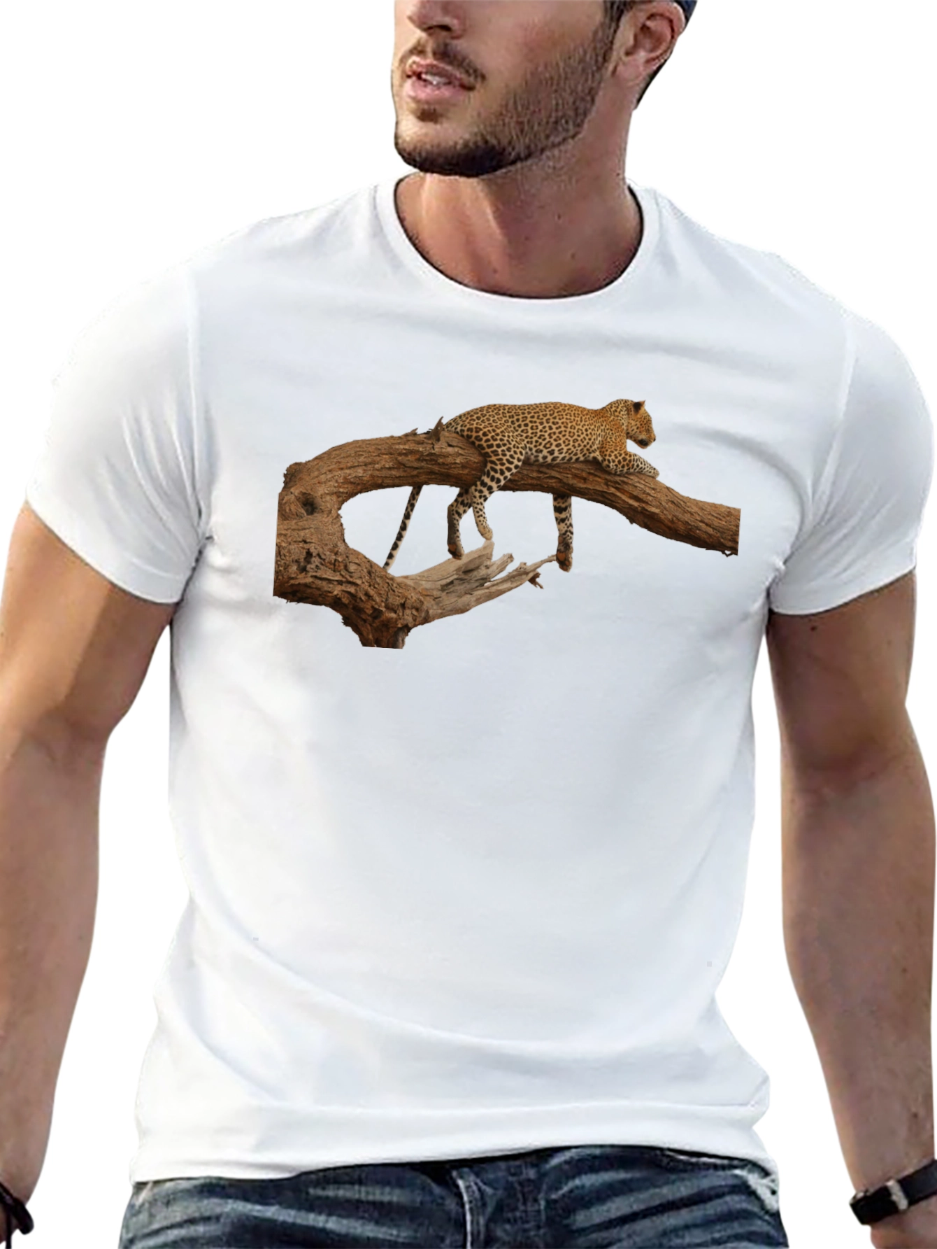 Leopard Print Crew Neck T-Shirt