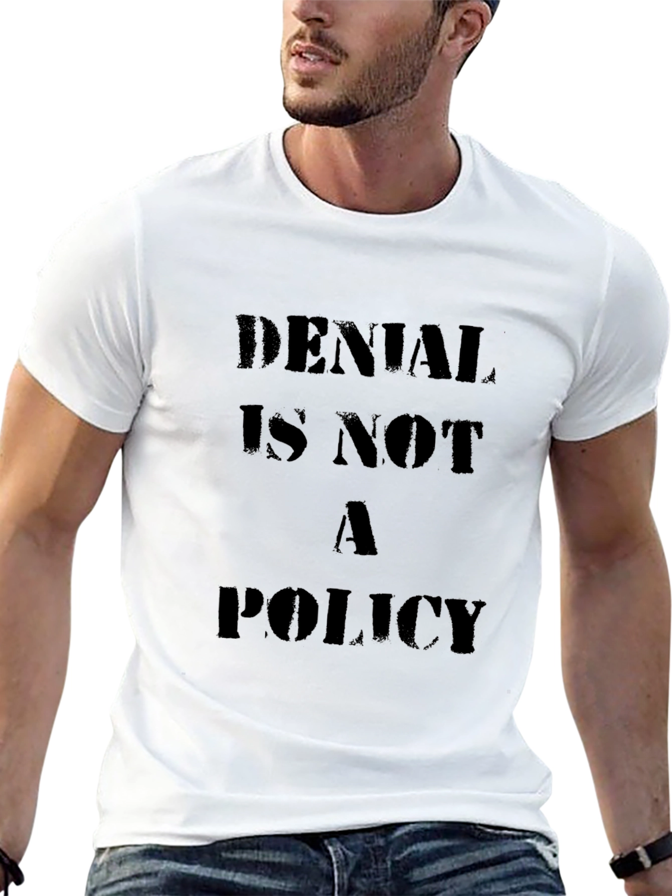 Denial Is Not A Policy Graphic Tee - Black
