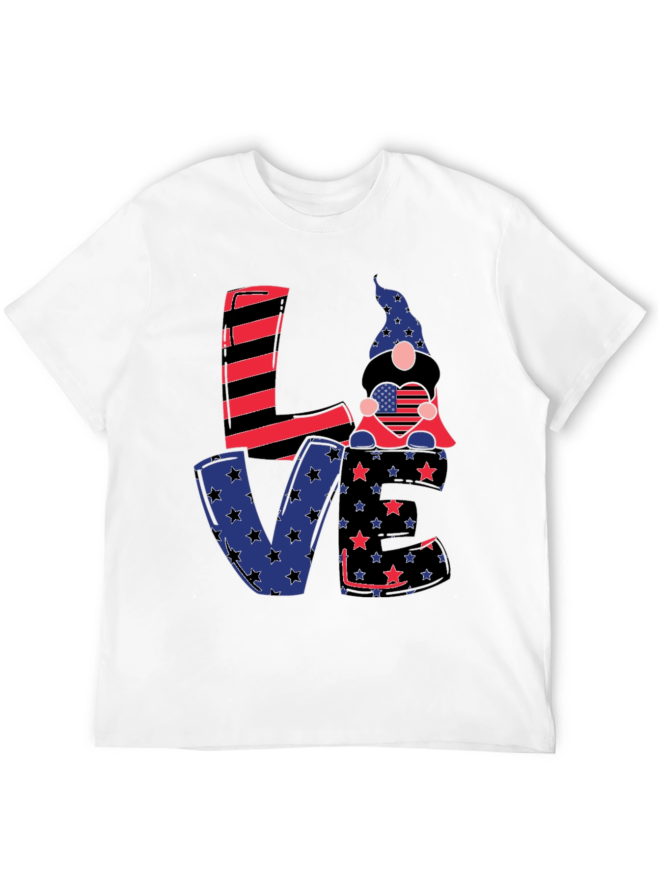 Patriotic Gnome Love T-Shirt - USA Pride
