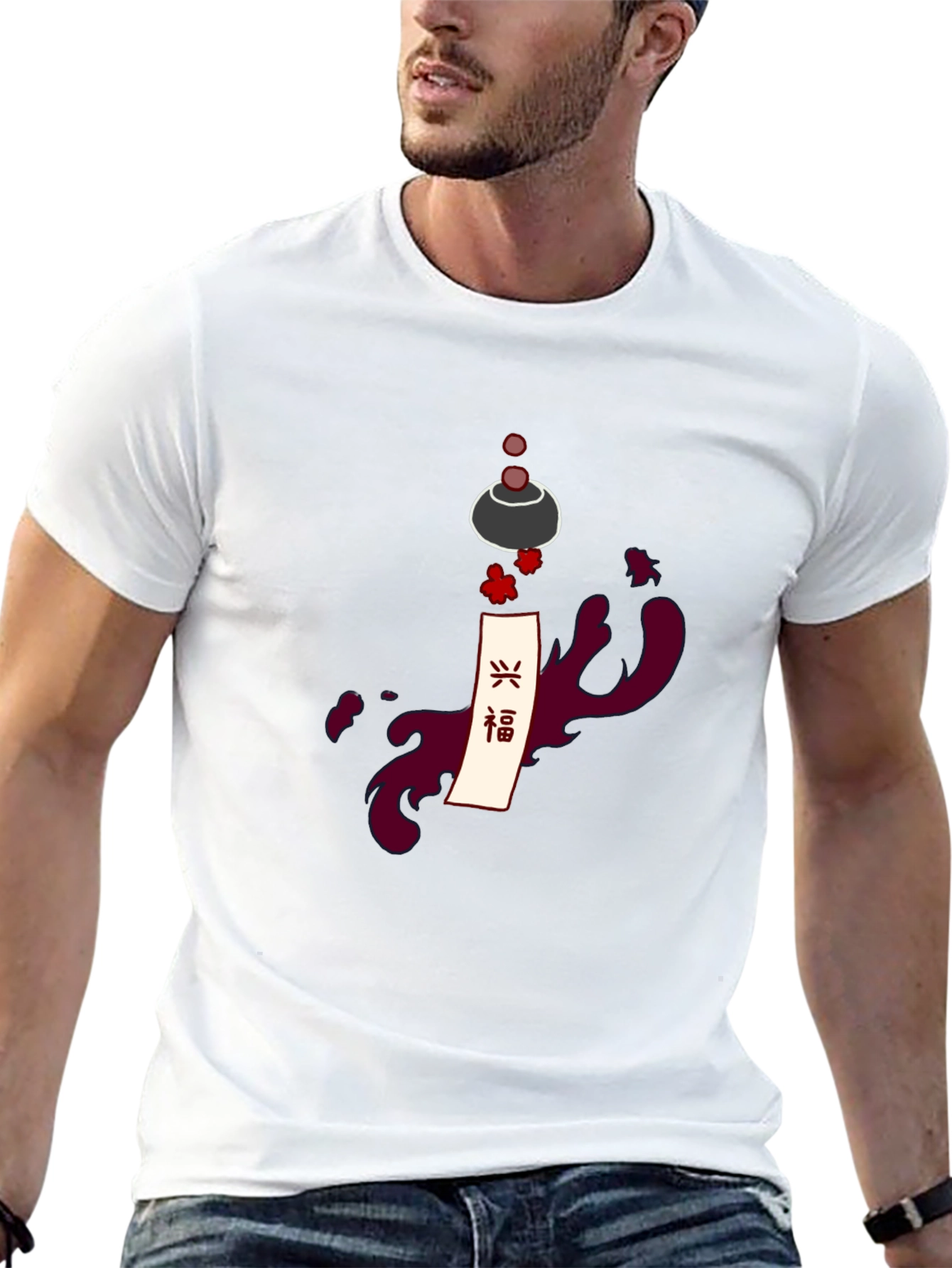 Japanese Wind Chime Graphic Tee - Black