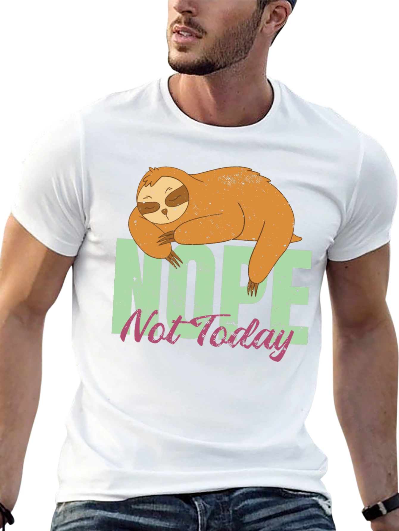 Nope Not Today Sloth Graphic Tee - Relaxed Fit