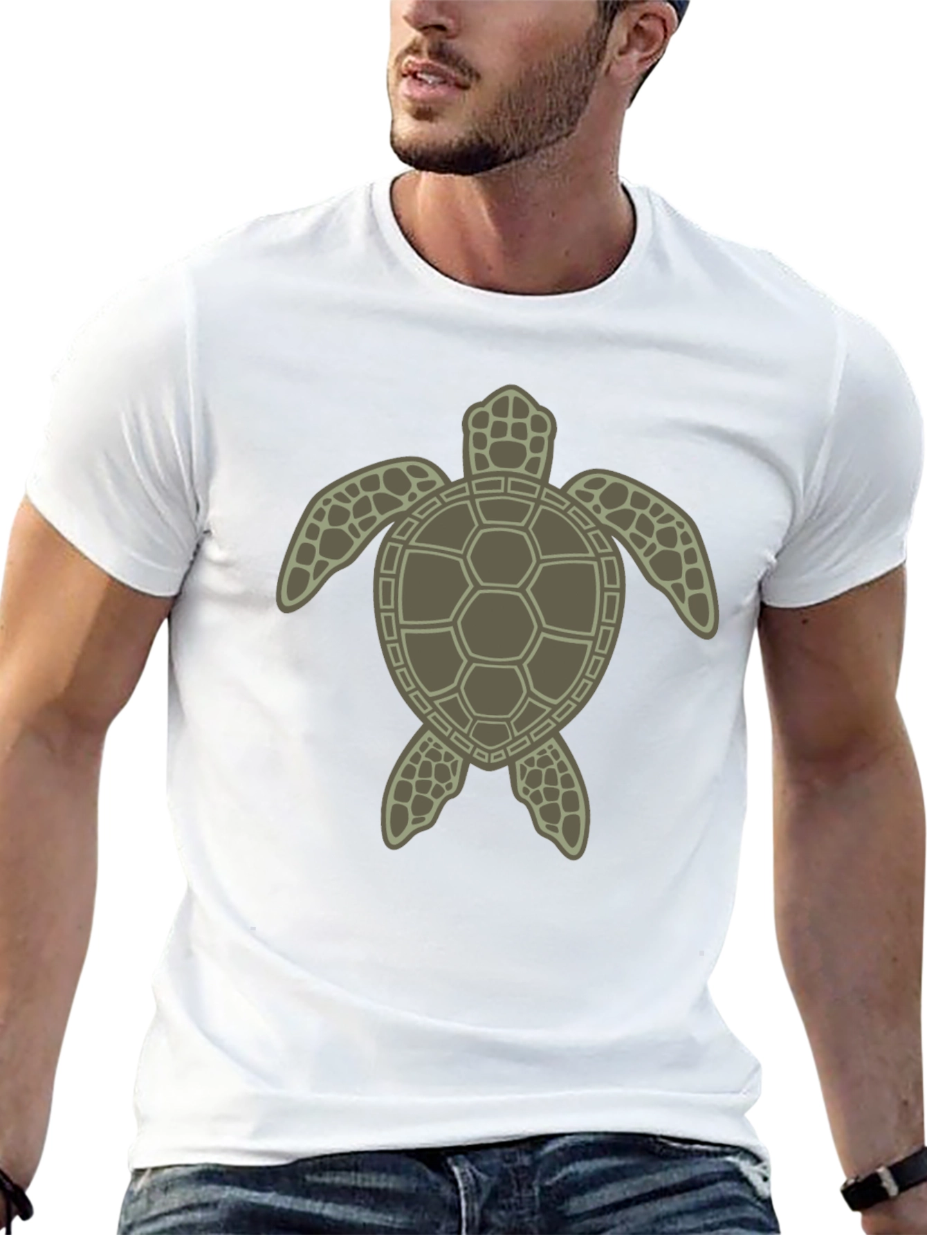 Sea Turtle Graphic Tee - Black Cotton Blend