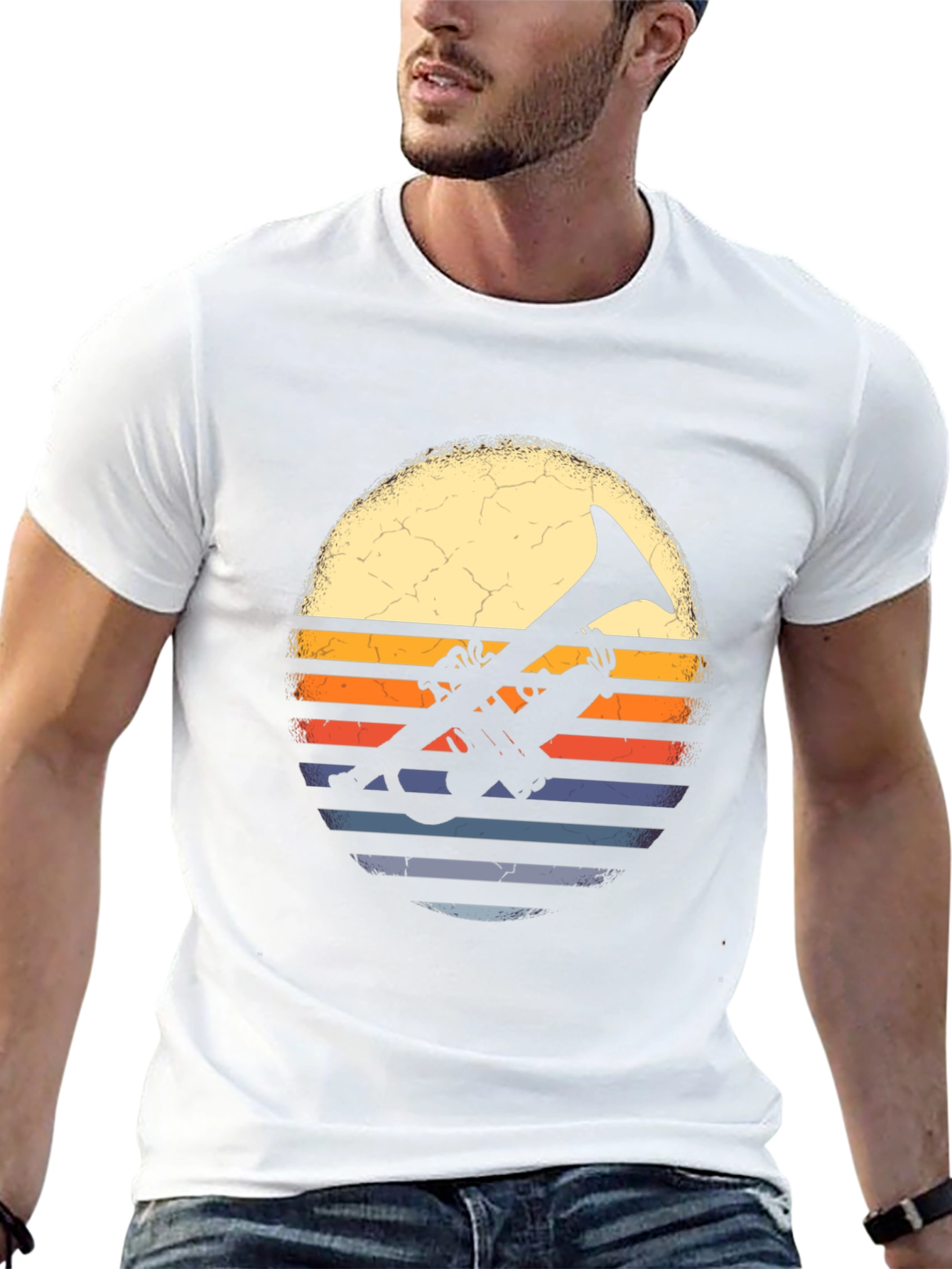 Retro Trumpet Sunset Graphic Tee - Music Lovers T-Shirt