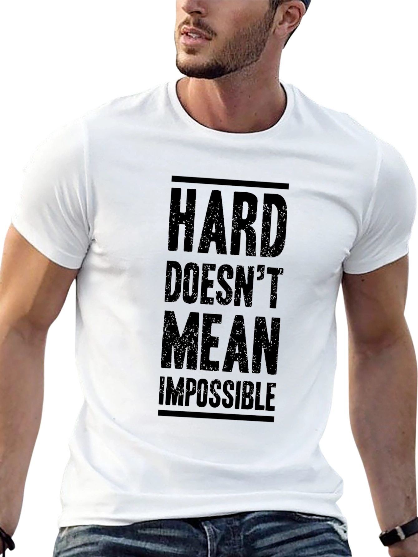 Inspirational Hard Doesnt Mean Impossible Black T-Shirt