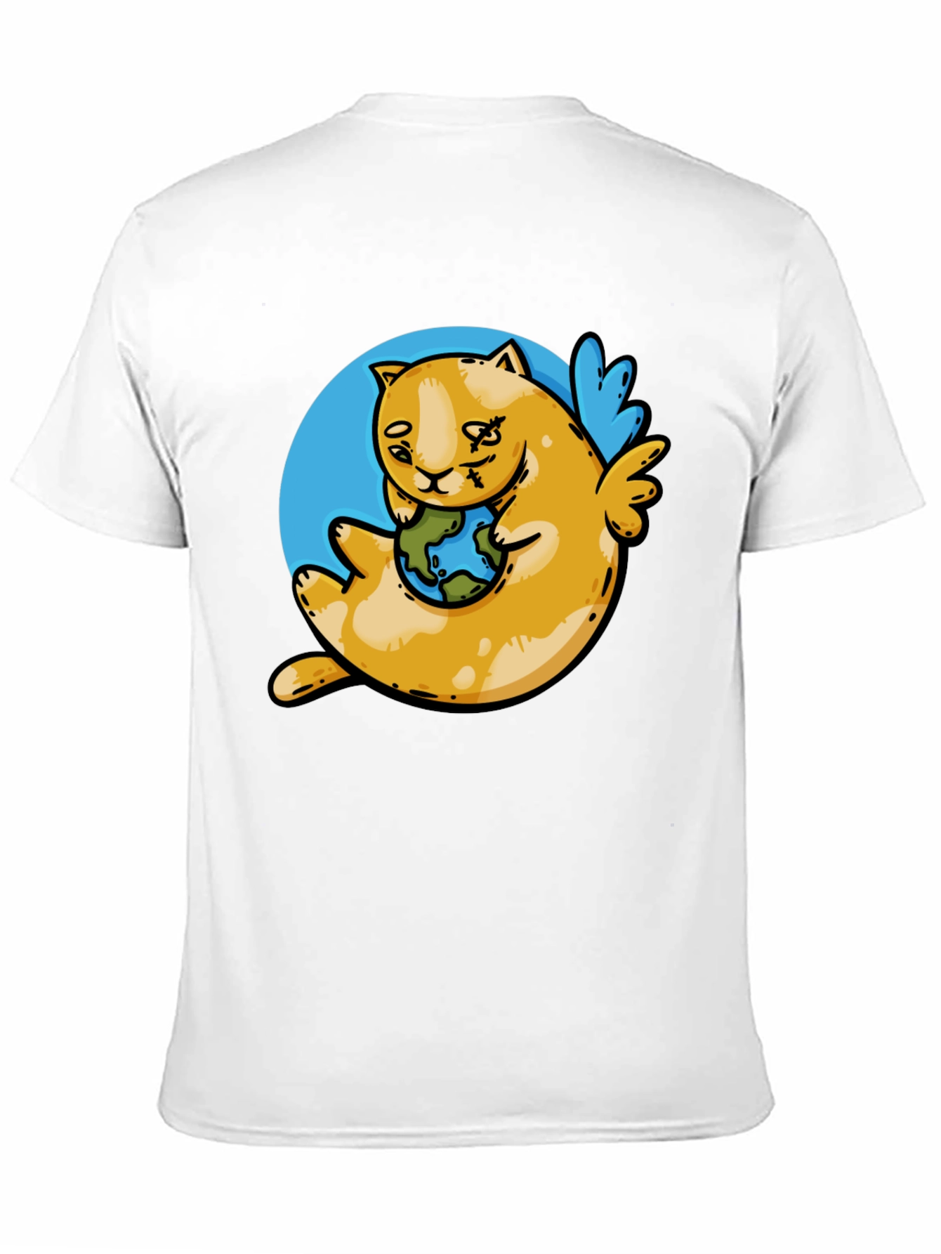 Cute Cat Holding Earth T-Shirt