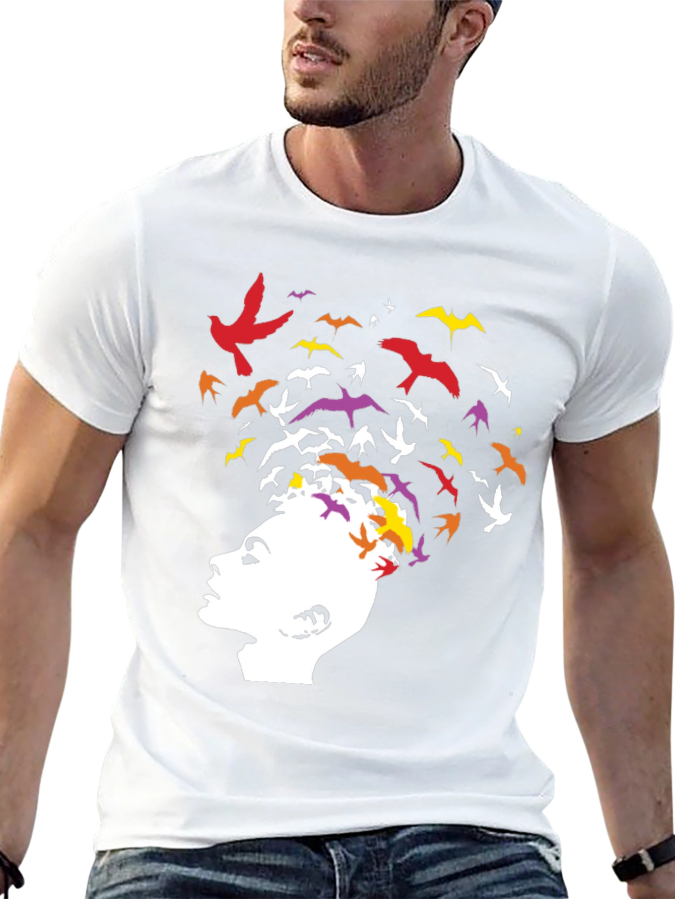 Abstract Bird Mind Graphic T-Shirt