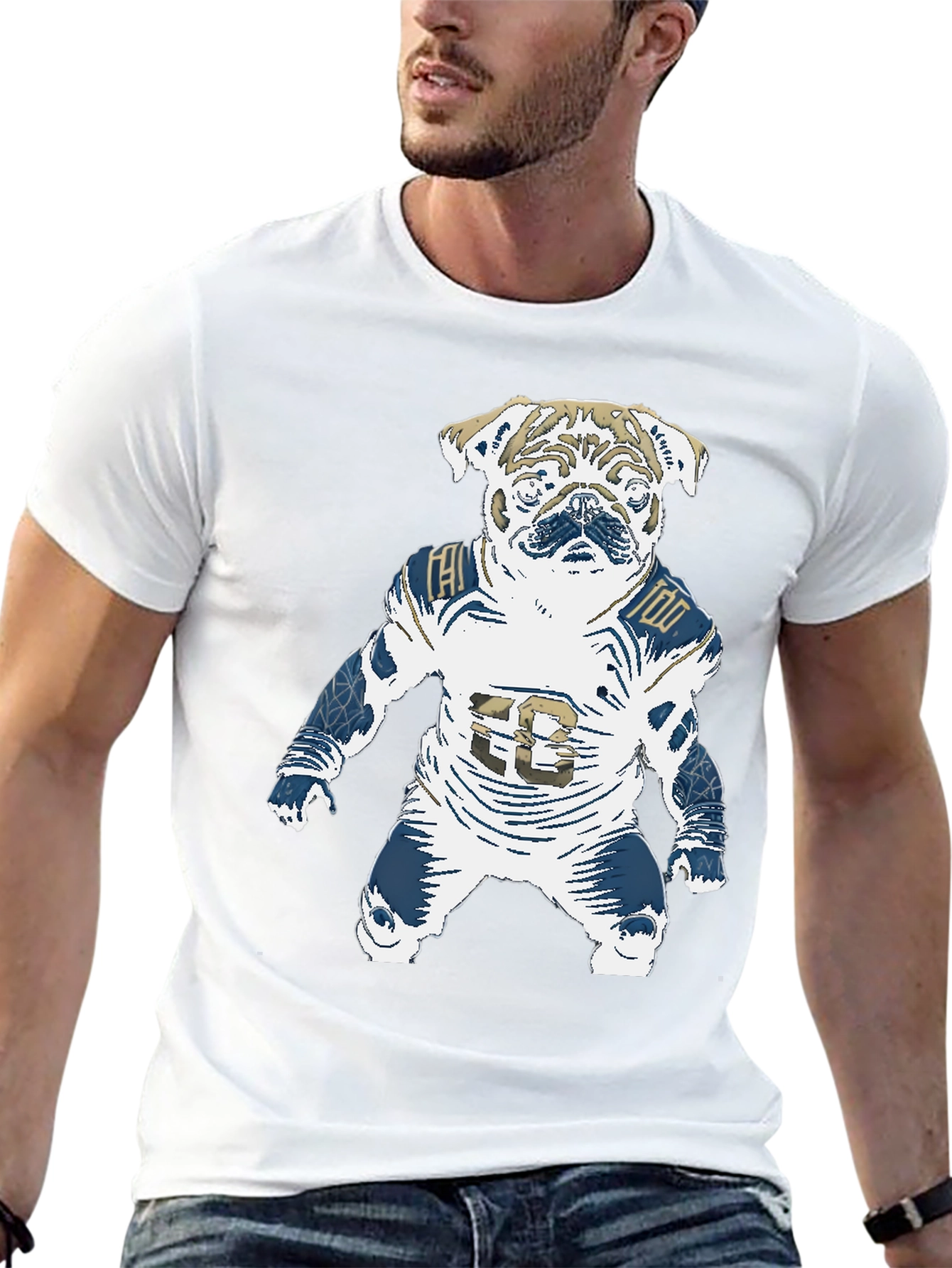 Football Pug T-Shirt - Unique Dog Lover Design
