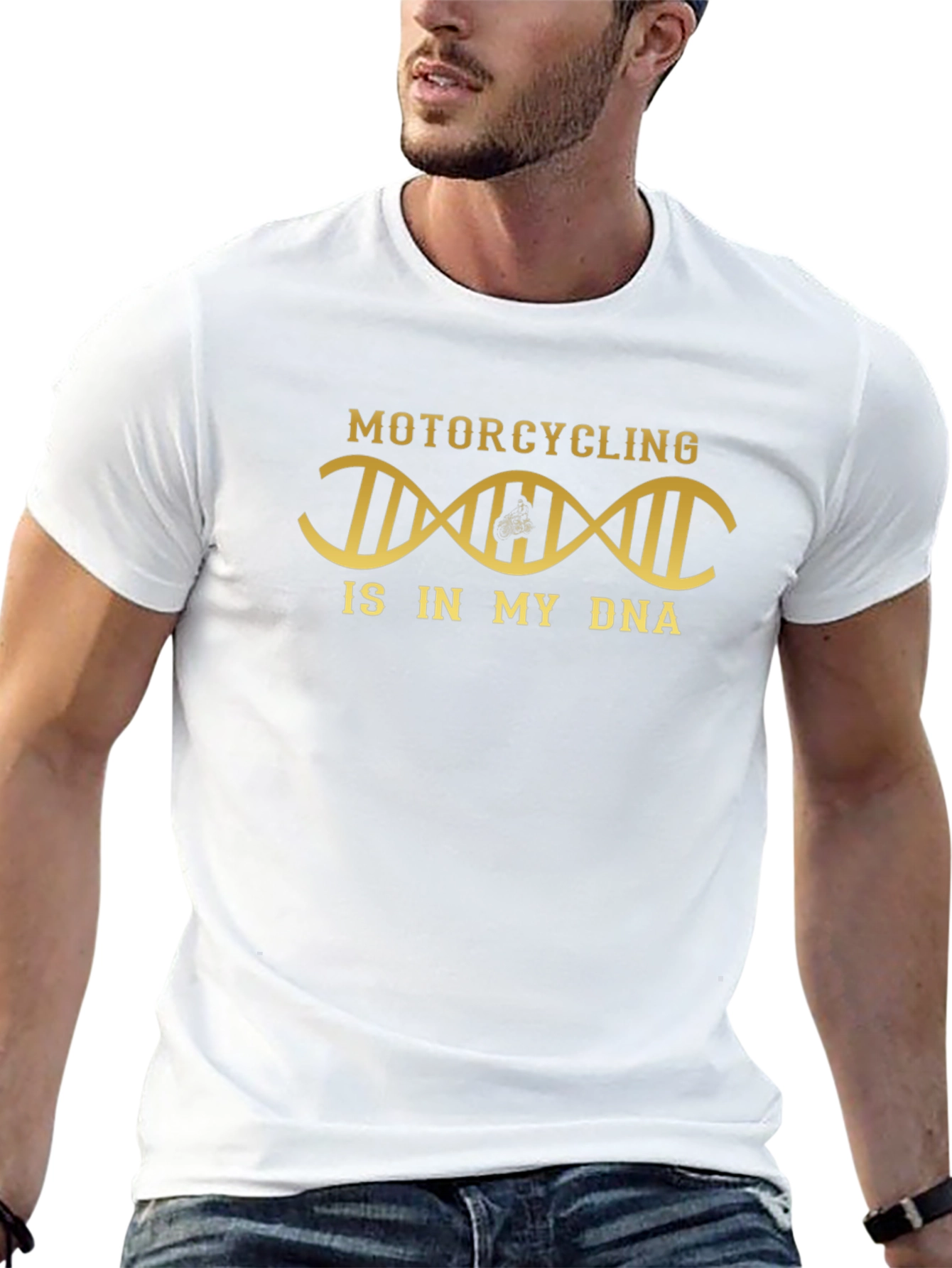 Motorcycling DNA T-Shirt - Black Graphic Tee