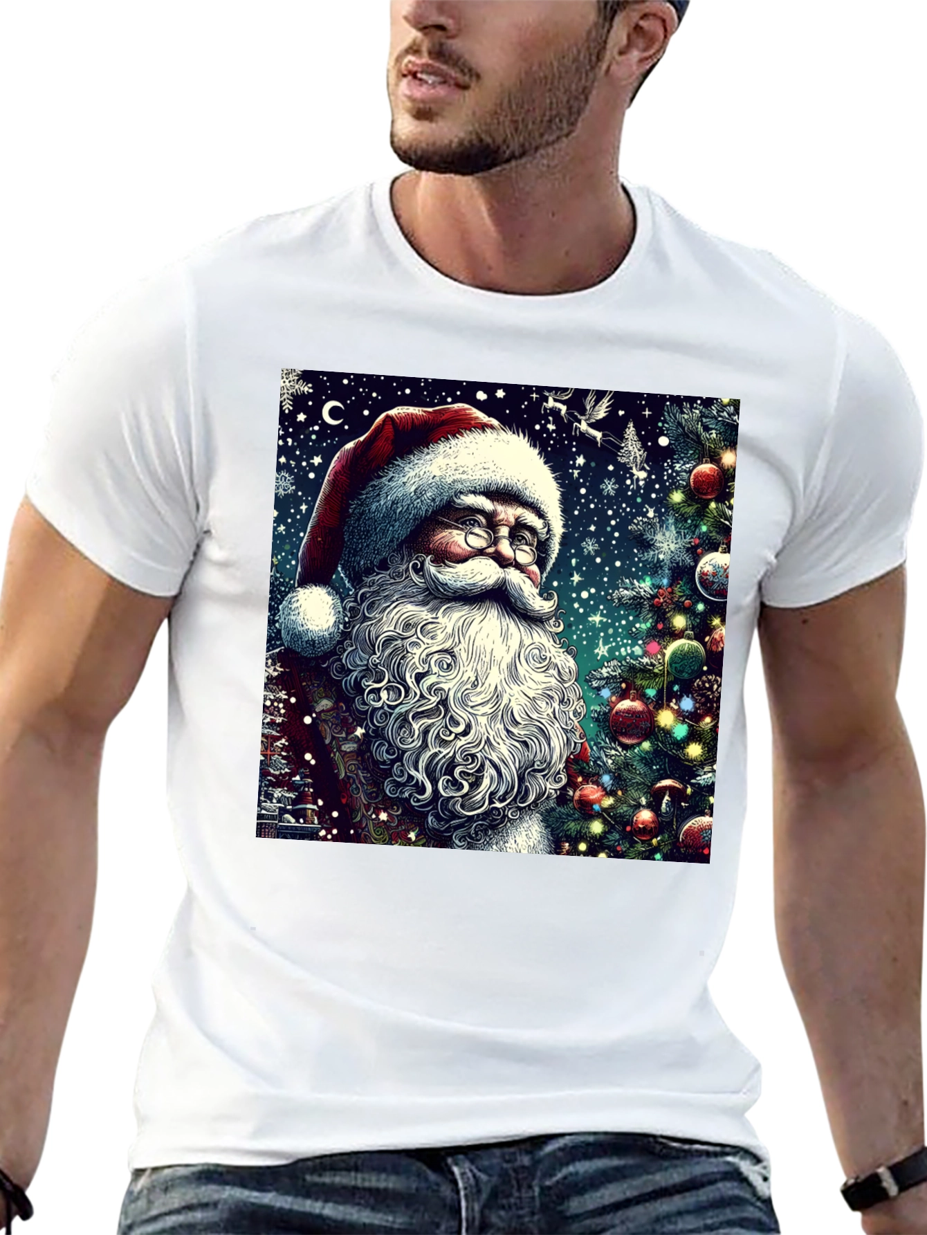 Festive Santa Claus Graphic Tee