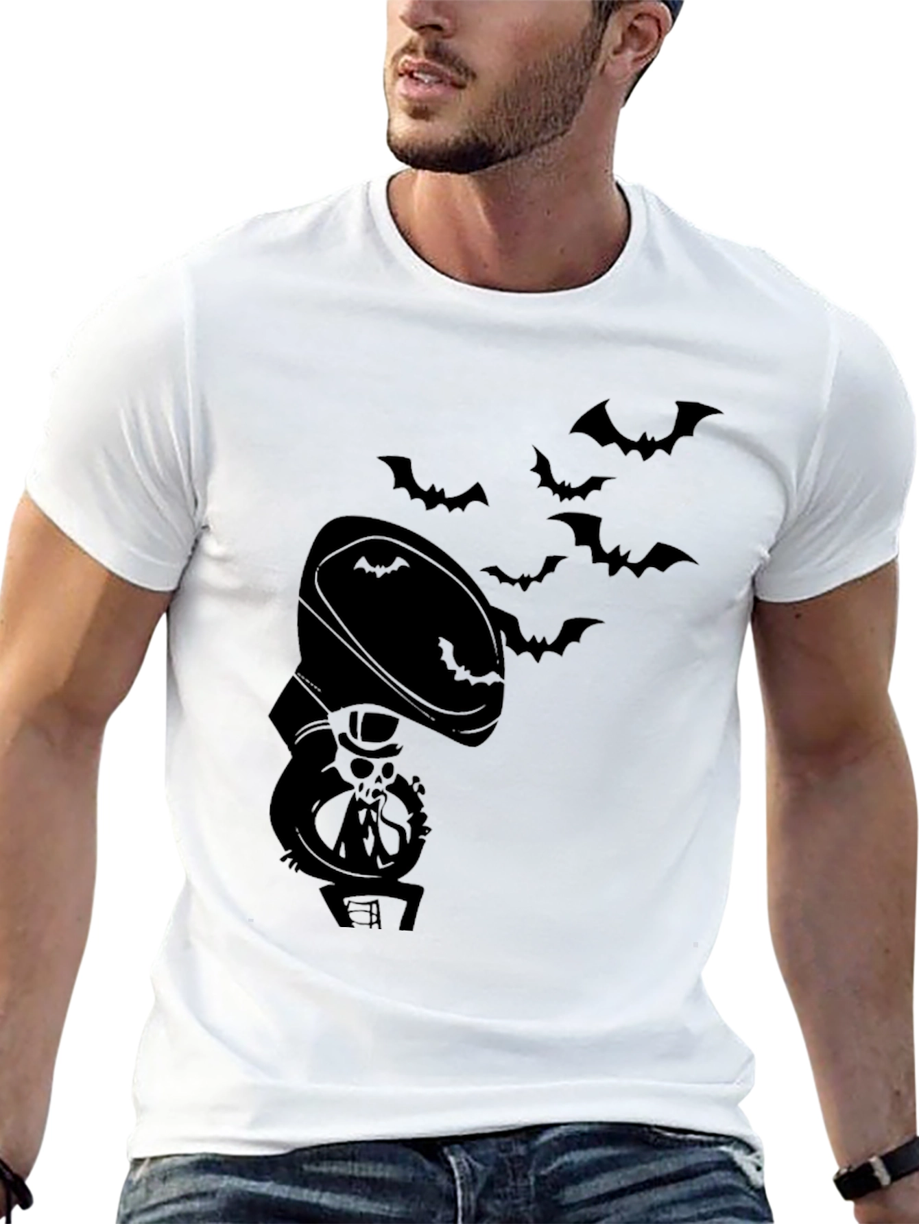 Skull Gramophone Bat Graphic Tee