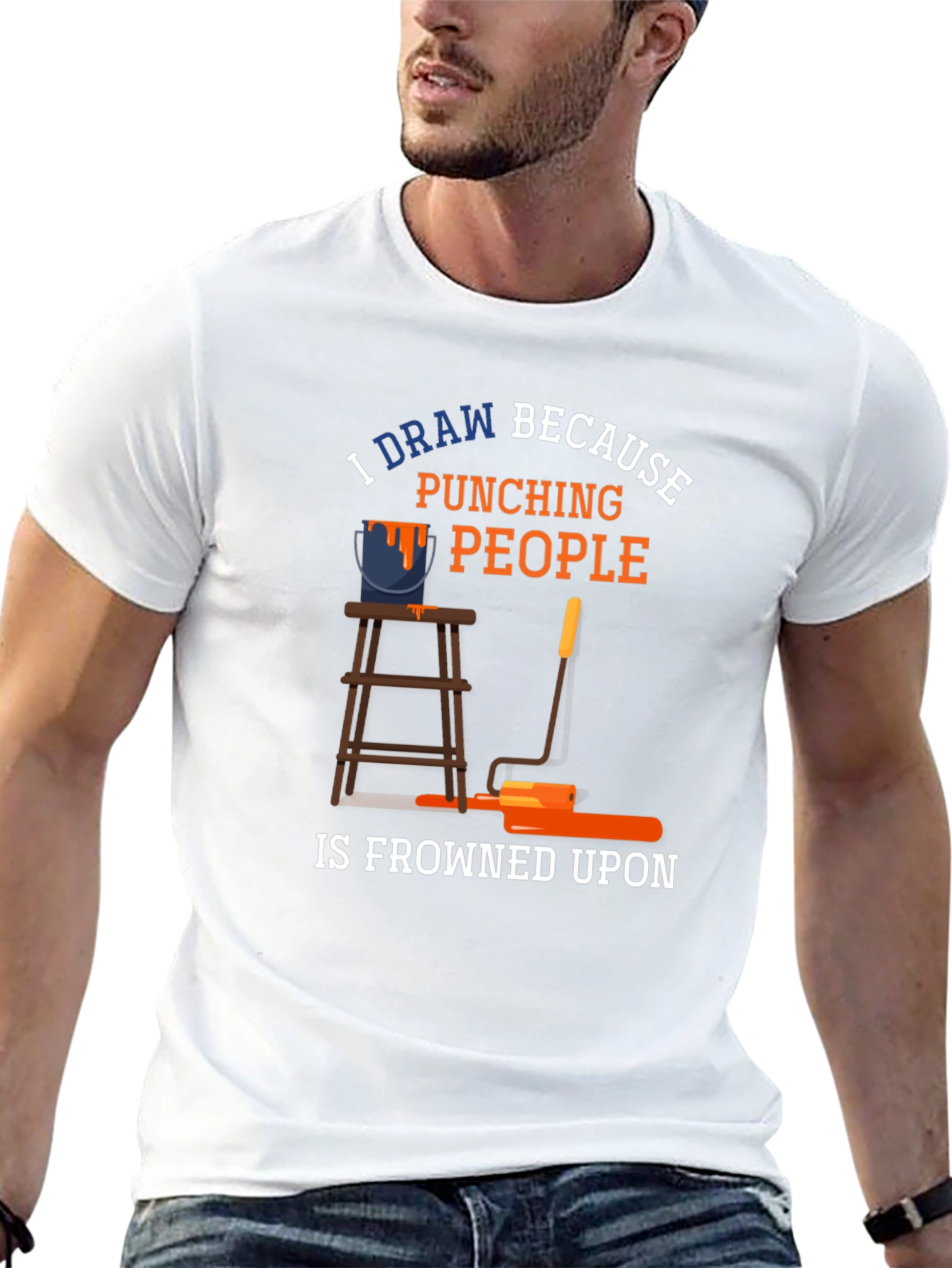 I Draw Because Punching People T-Shirt