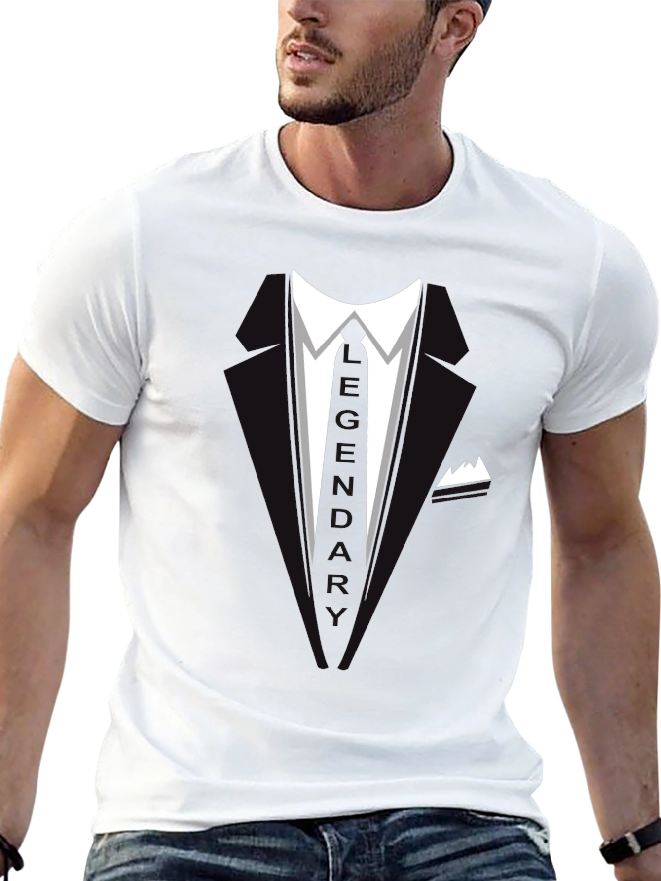 Mens Tuxedo Graphic Black T-Shirt - Formal Fun!