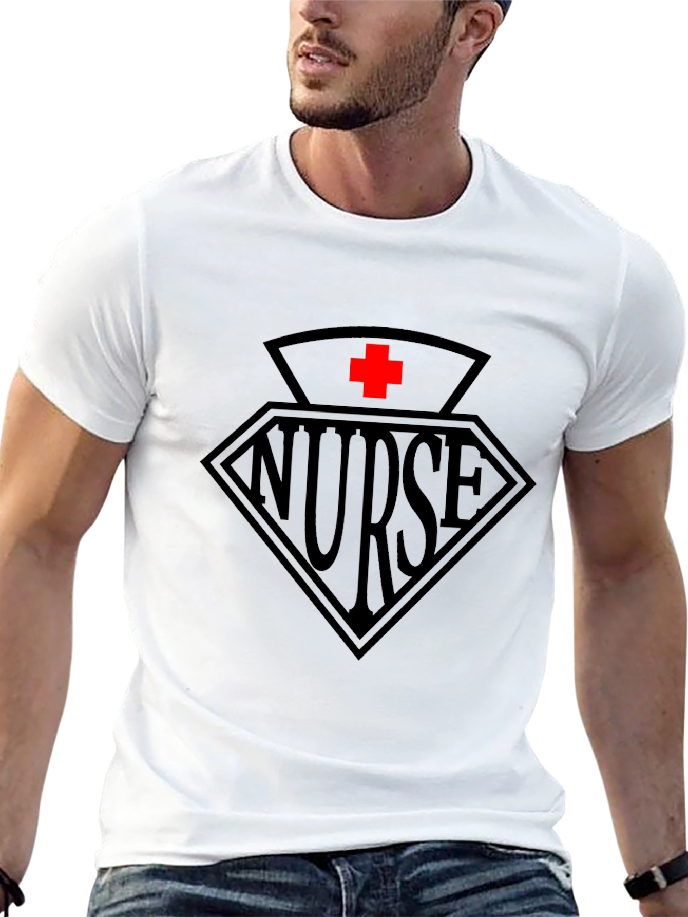 Nurse Graphic Tee - Black Cotton T-Shirt