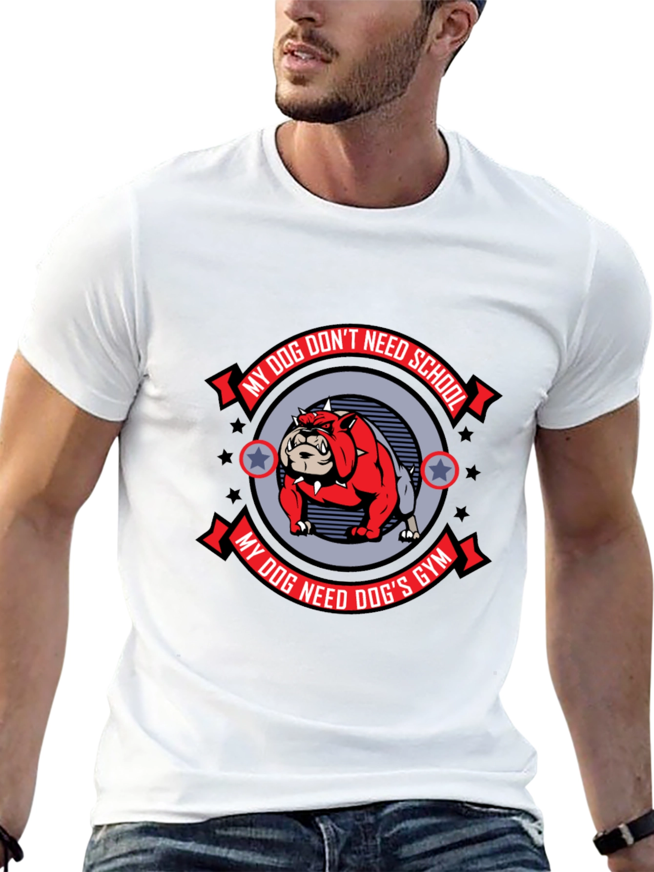 Dog Gym Bulldog Graphic Tee - Mens Black T-Shirt
