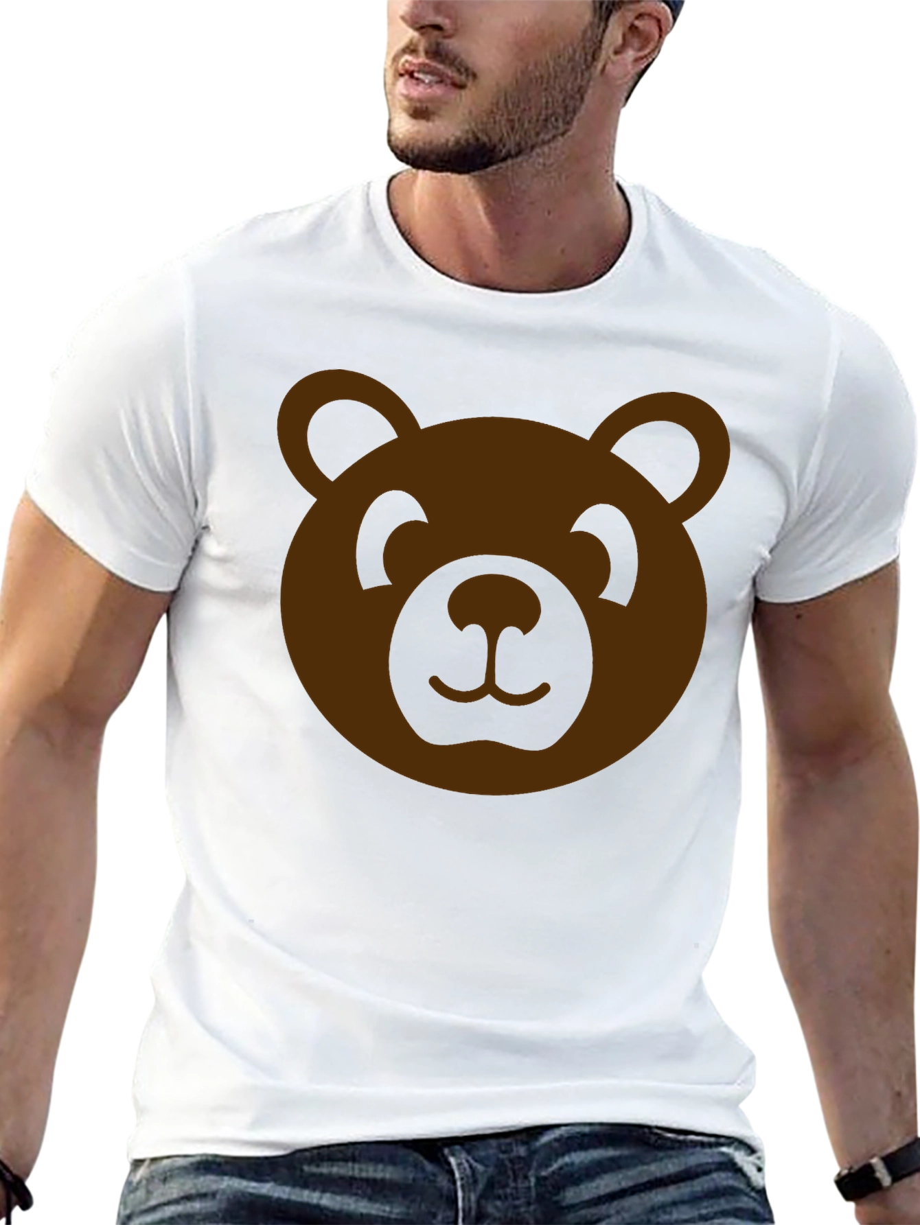 Teddy Bear Graphic Tee - Black Cotton T-Shirt