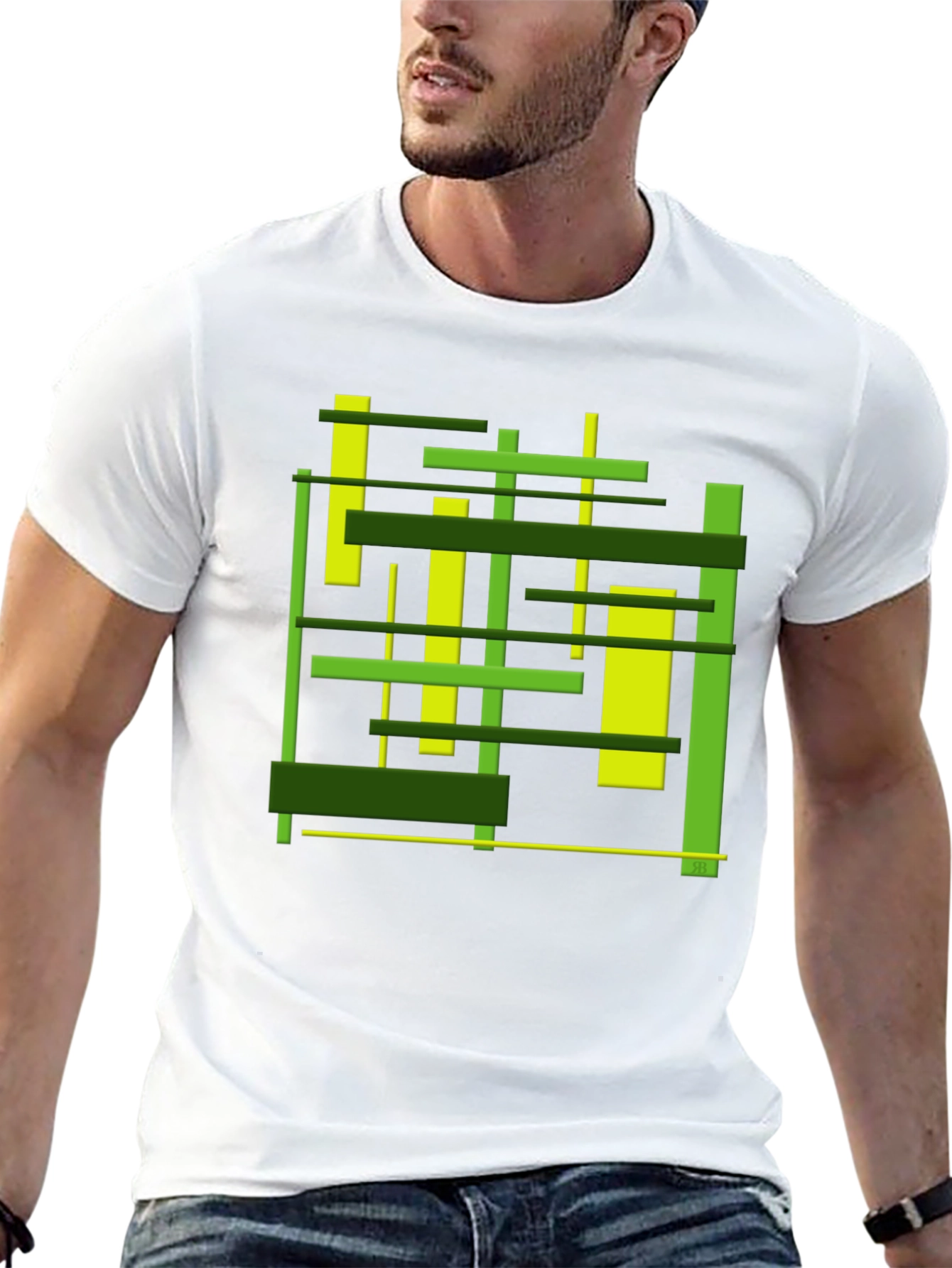 Abstract Geometric Lines Graphic T-Shirt - Modern Art Tee