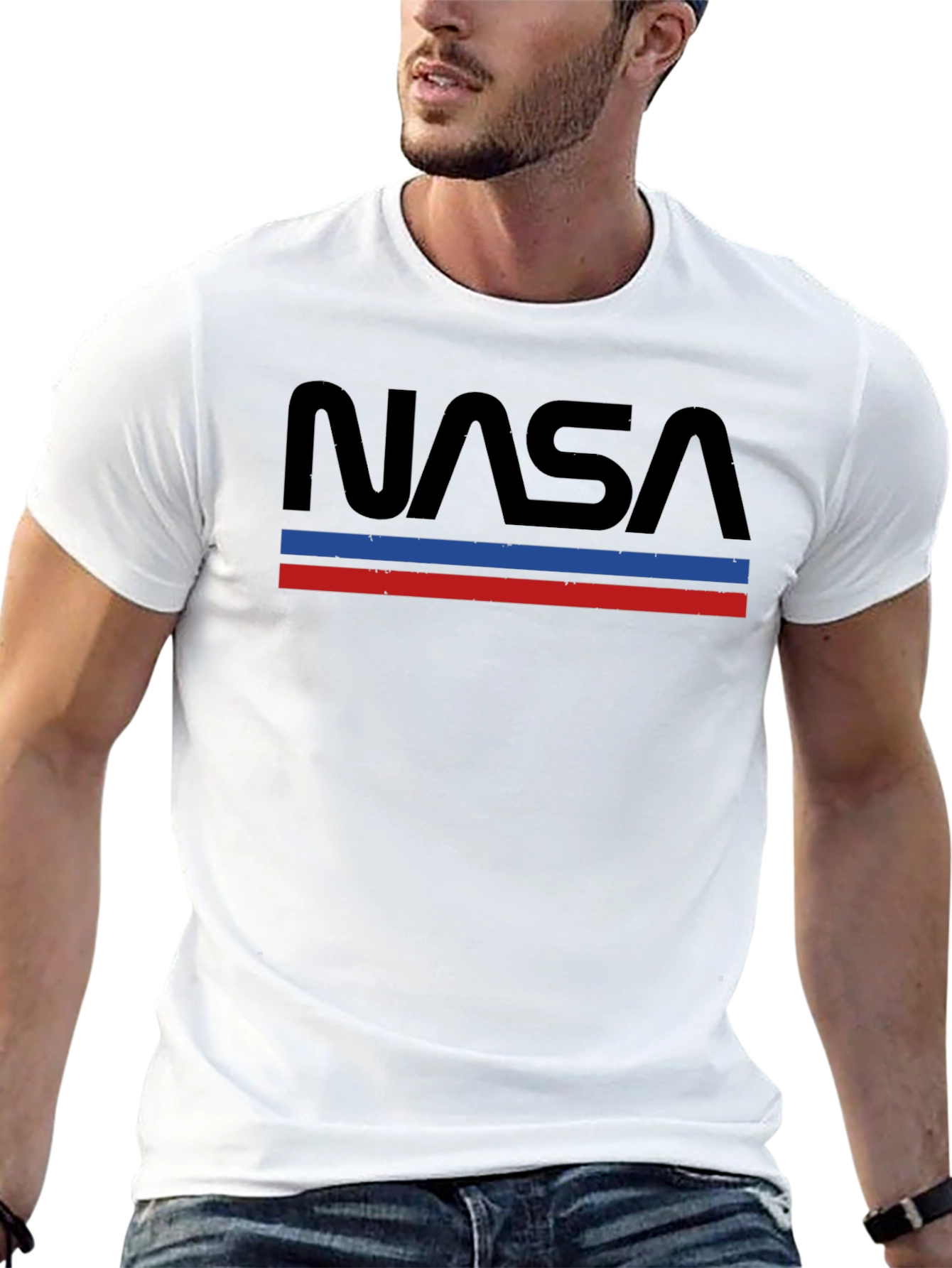 Retro NASA Graphic T-Shirt - Black