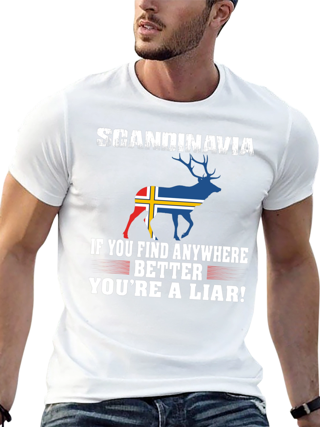Scandinavia Iceland Flag Deer T-Shirt