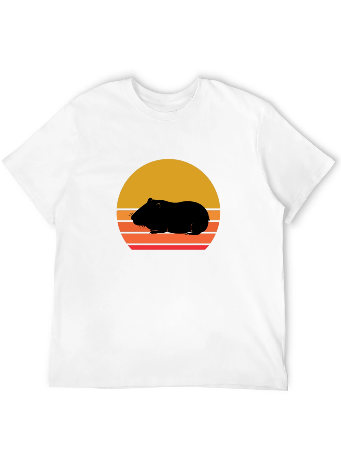 Retro Hamster Sunset Graphic Tee