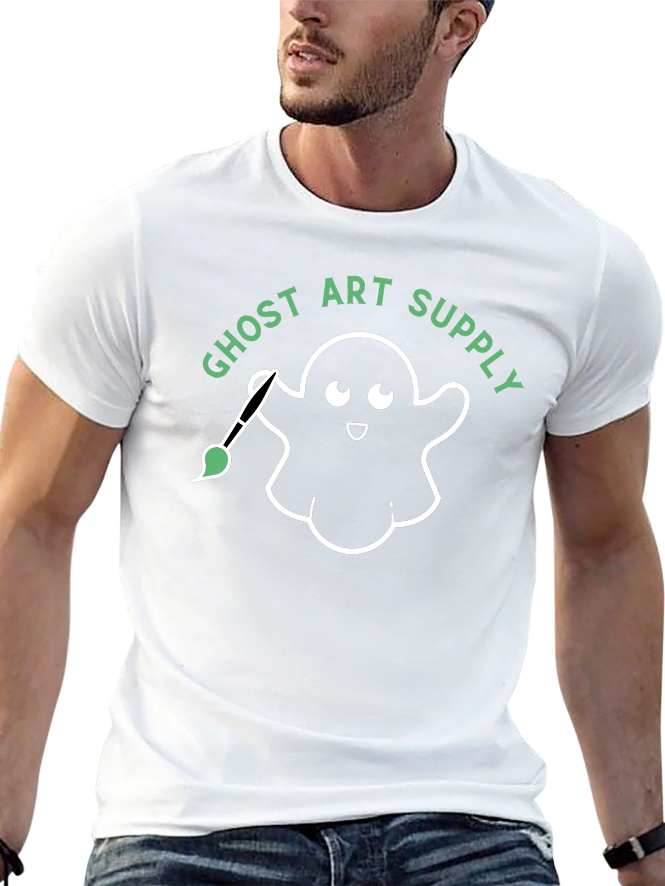 Ghost Art Supply Graphic Tee - Black Cotton T-Shirt