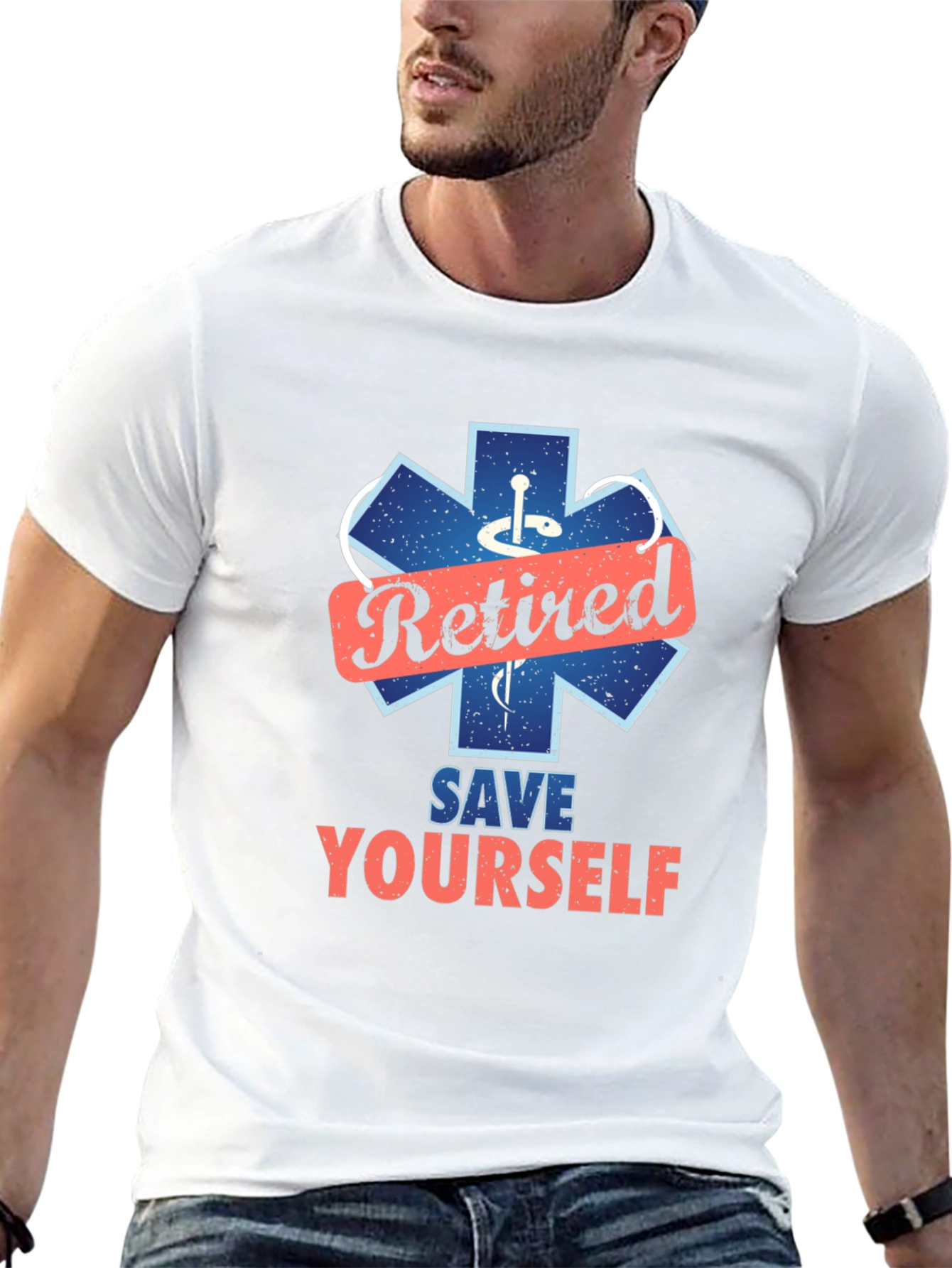 Retired EMT Tee: Save Yourself Graphic T-Shirt