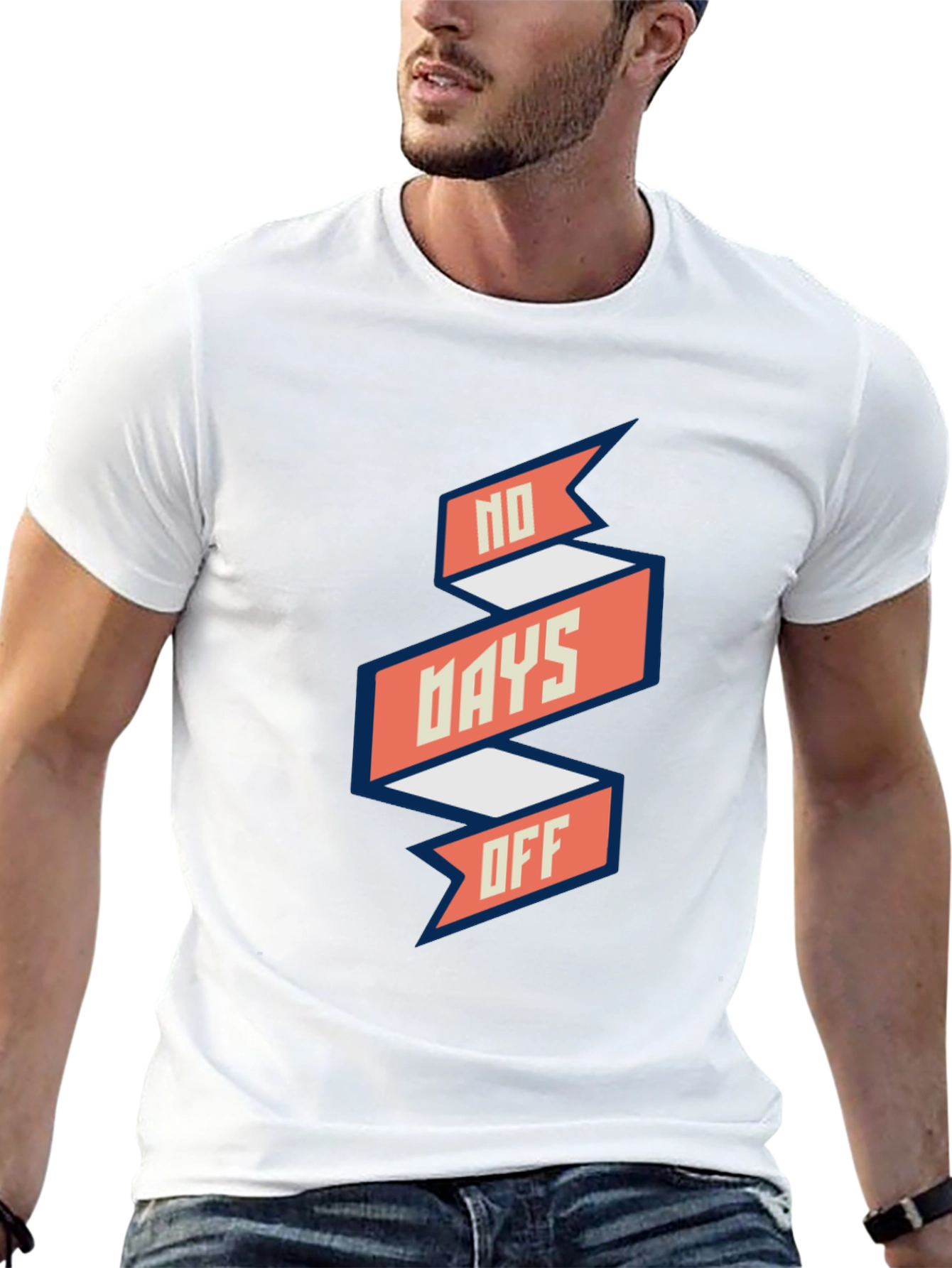 No Days Off Graphic Tee - Black Casual T-Shirt