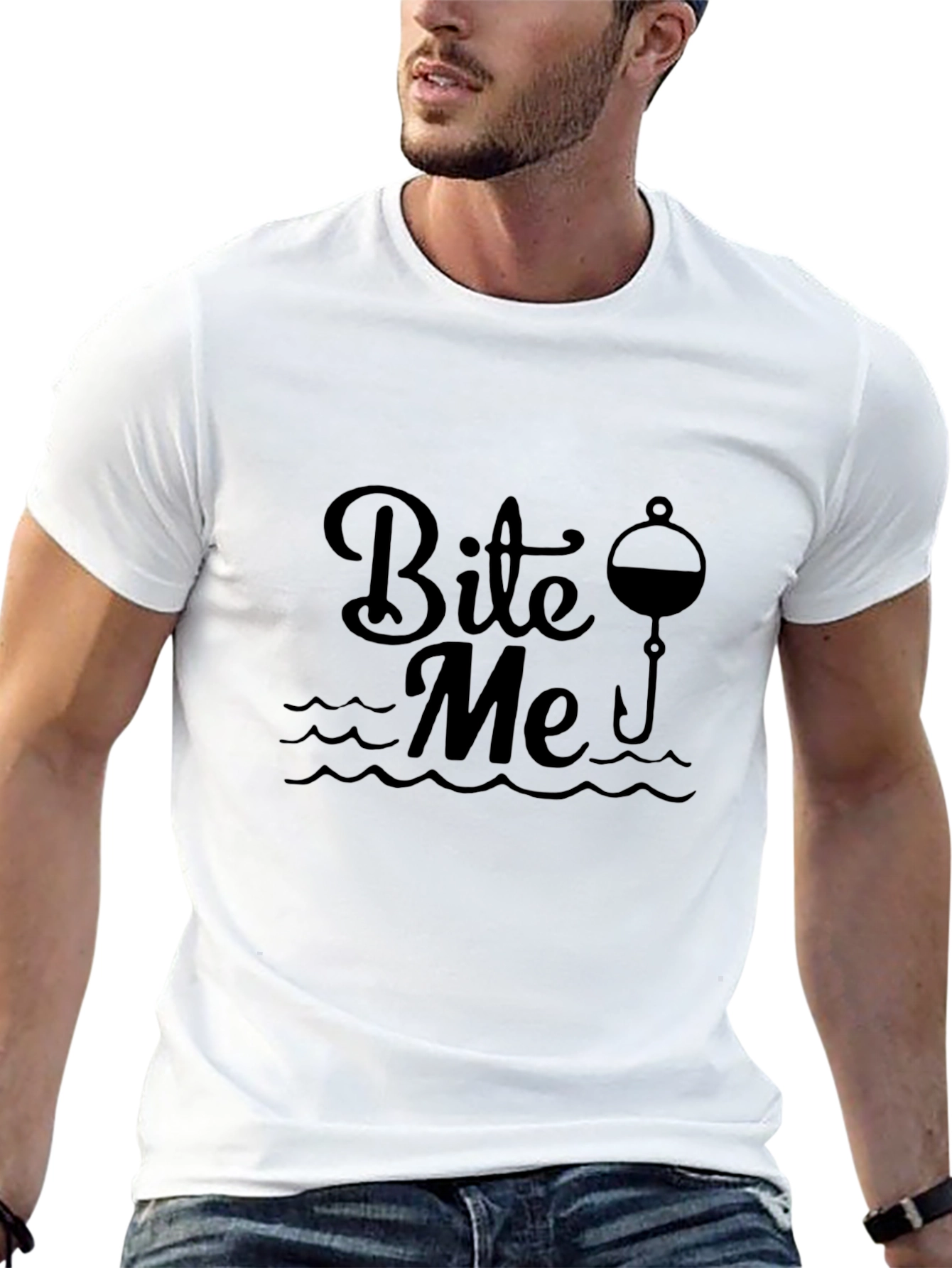 Bite Me Fishing T-Shirt - Black Graphic Tee