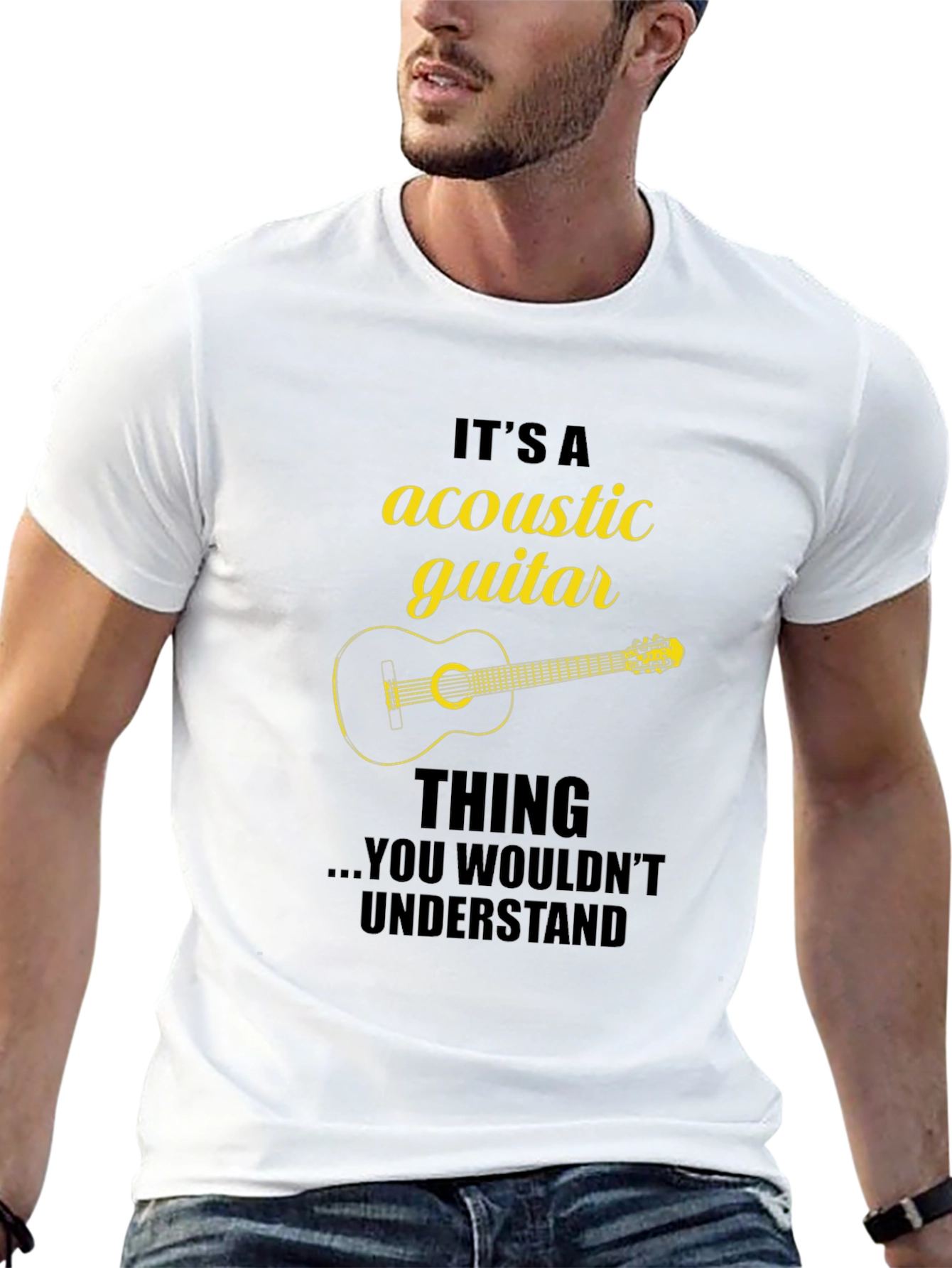 Acoustic Guitar Thing Graphic Tee Shirt