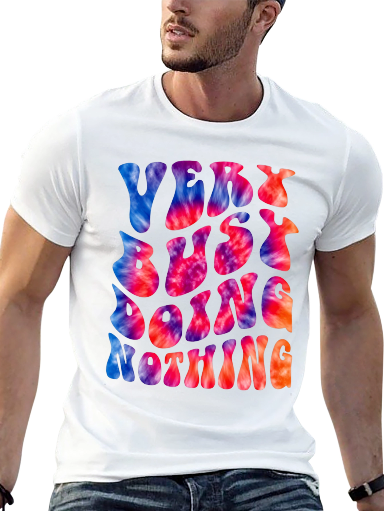 Very Busy Doing Nothing Tie Dye Graphic Tee