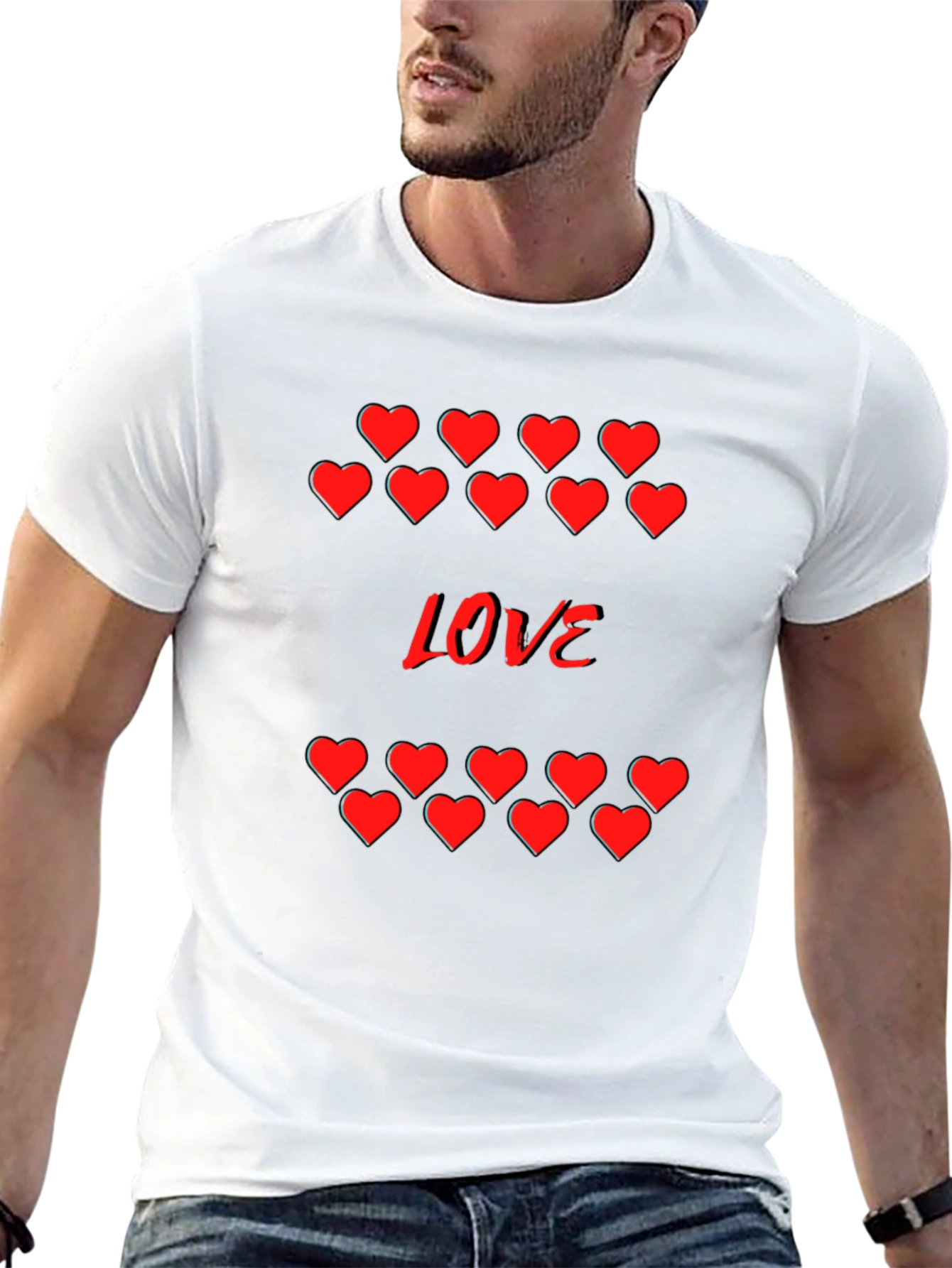 Heart Love Graphic Tee - Stylish Valentines Day T-Shirt