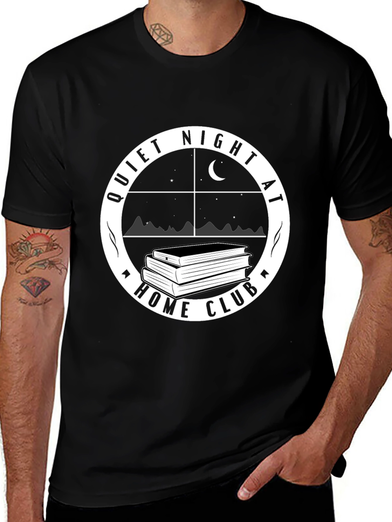 Quiet Night at Home Club T-Shirt - Black