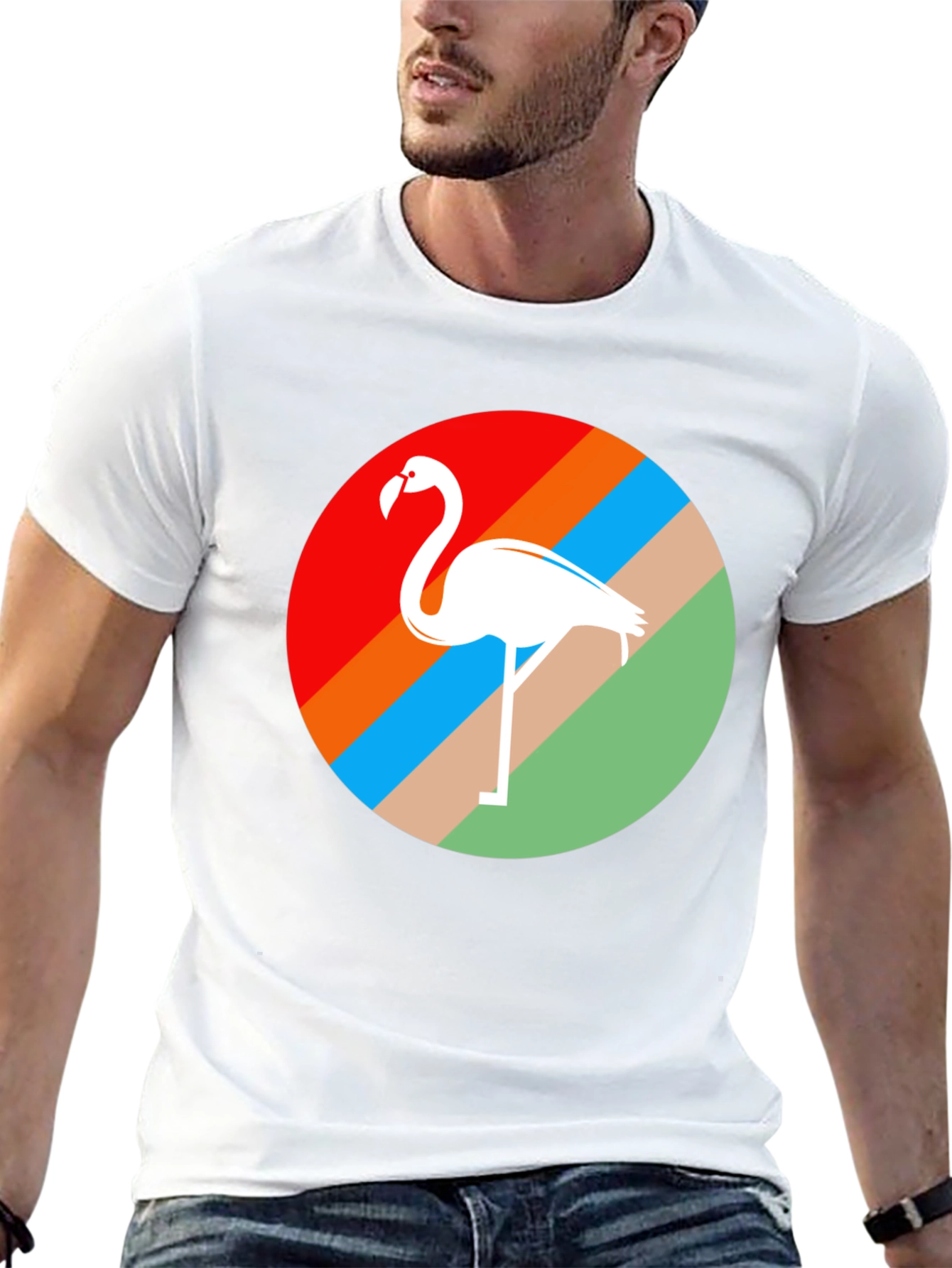 Retro Flamingo Graphic T-Shirt