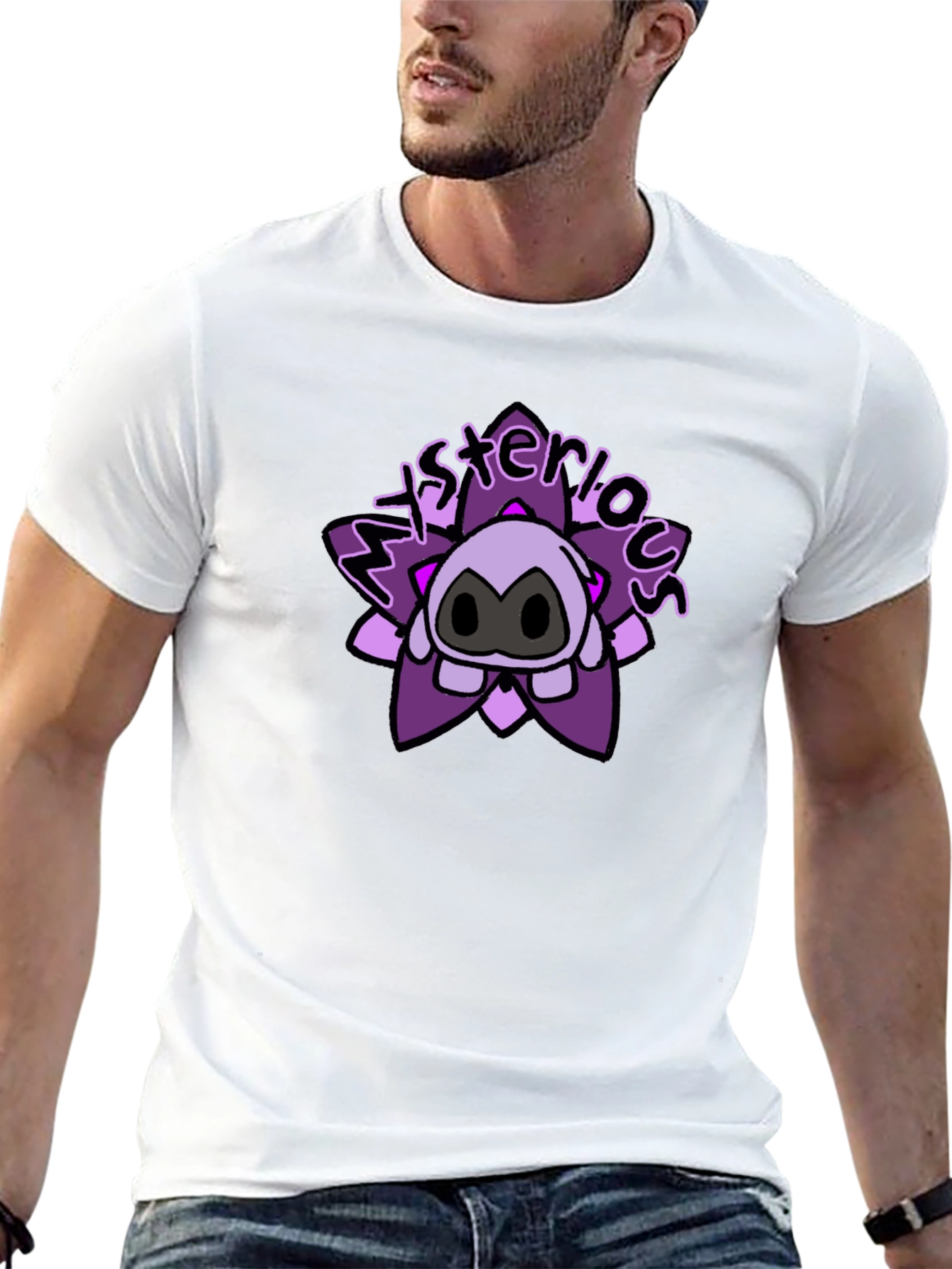 Mysterious Cartoon Character Graphic T-Shirt