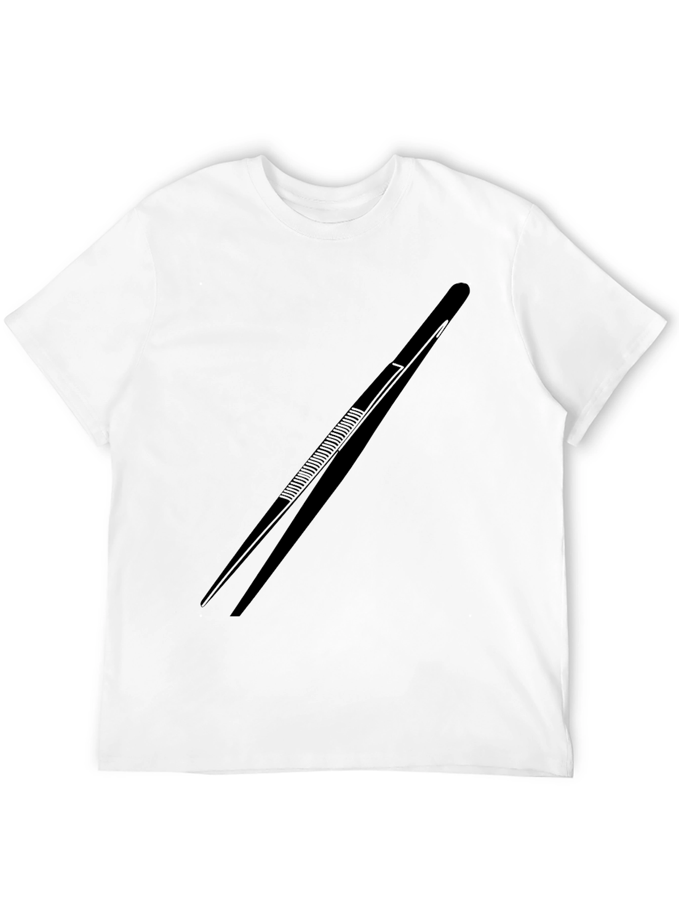 Tweezers Graphic Tee - Black Cotton Blend T-Shirt