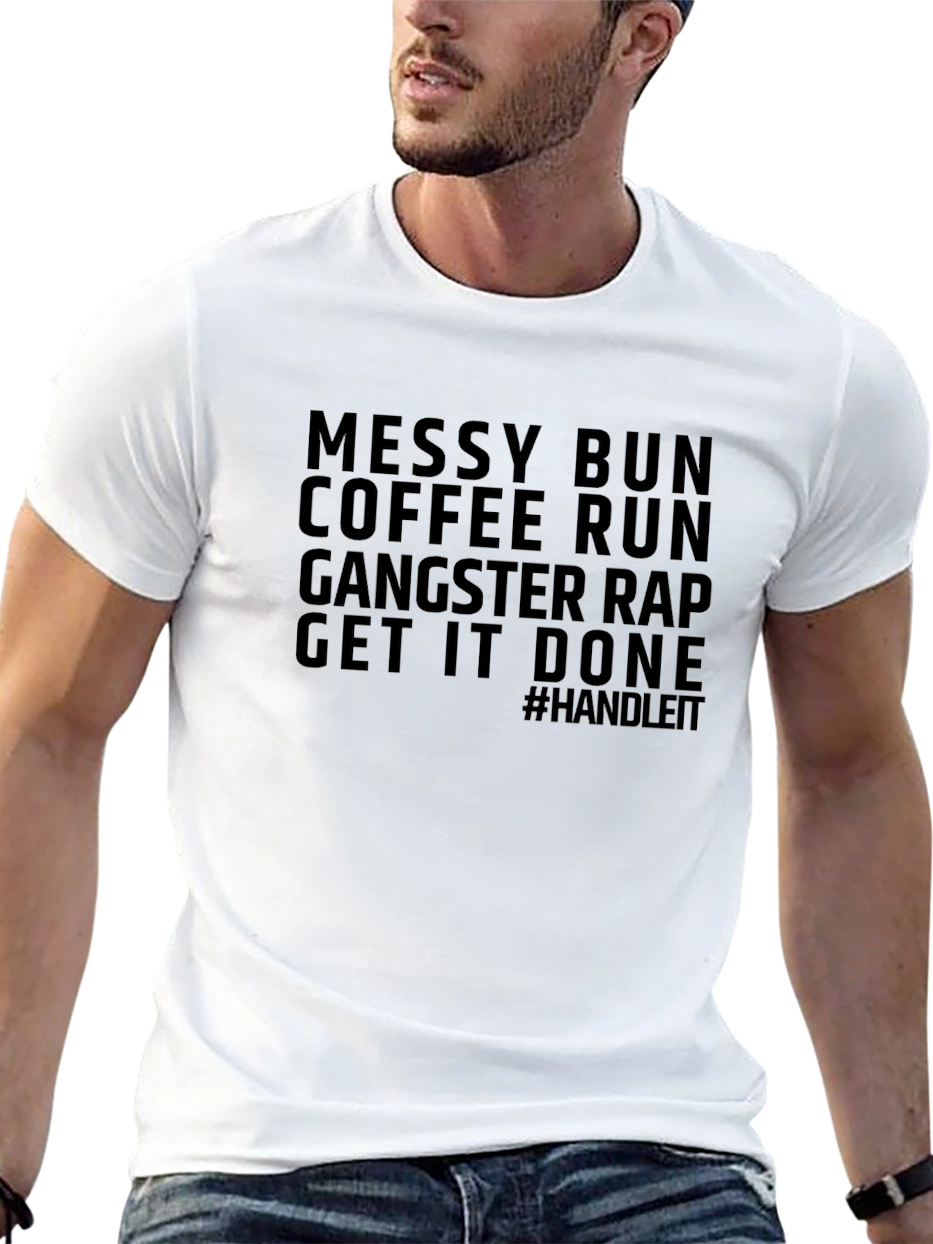 Messy Bun Coffee Run Graphic T-Shirt