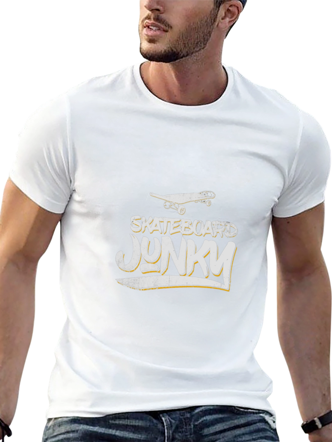 Skateboard Junky Graphic Tee - Black Cotton T-Shirt