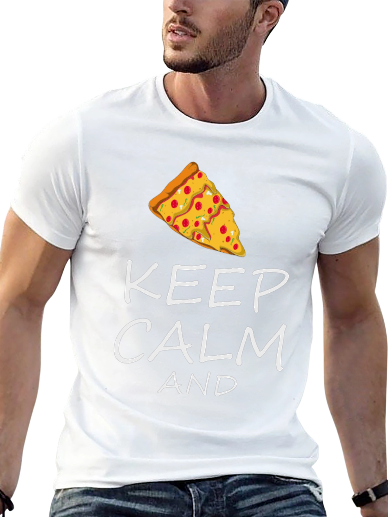 Keep Calm and Pizza T-Shirt - Funny Graphic Tee
