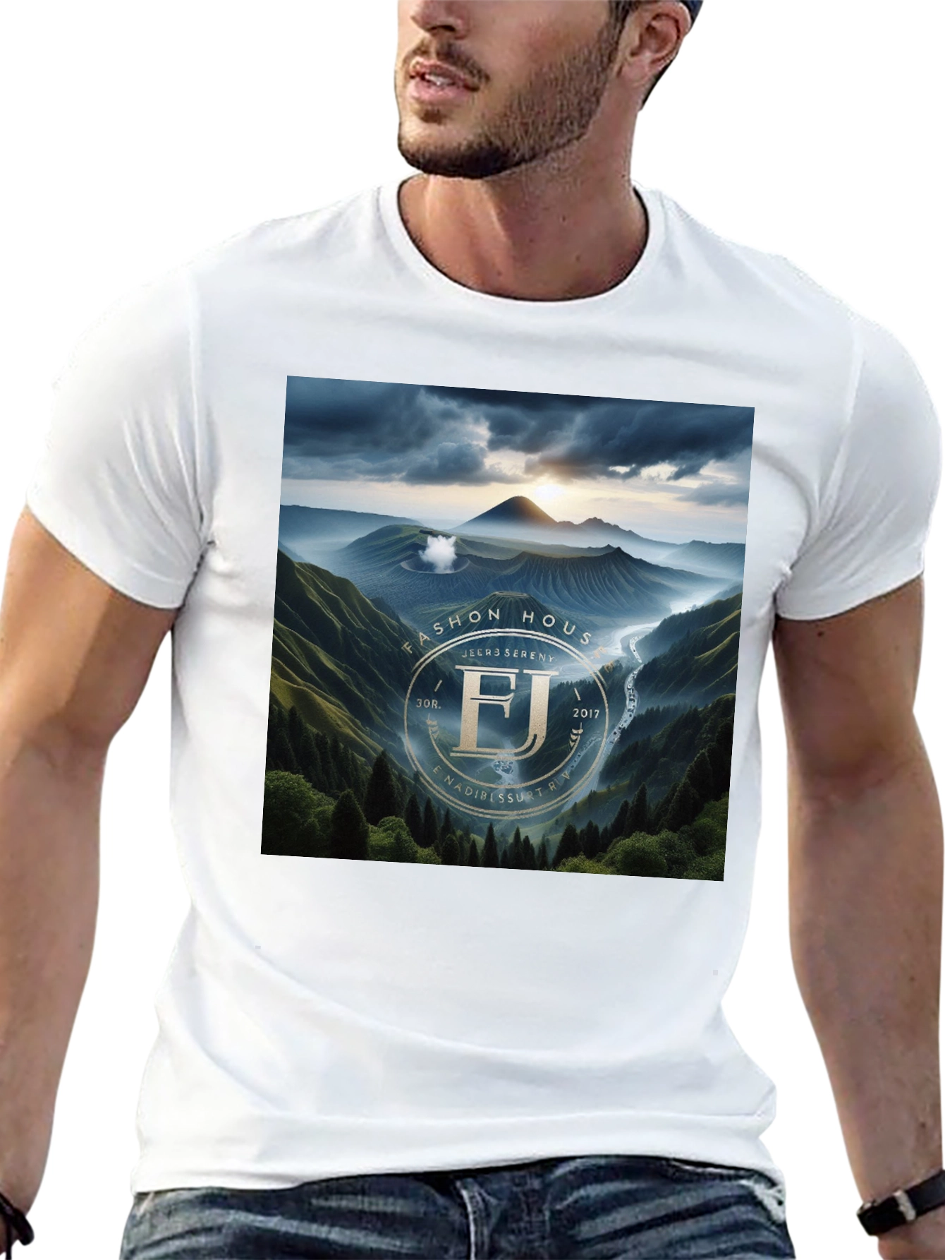 Fashion House FJ Serenity Black Graphic T-Shirt