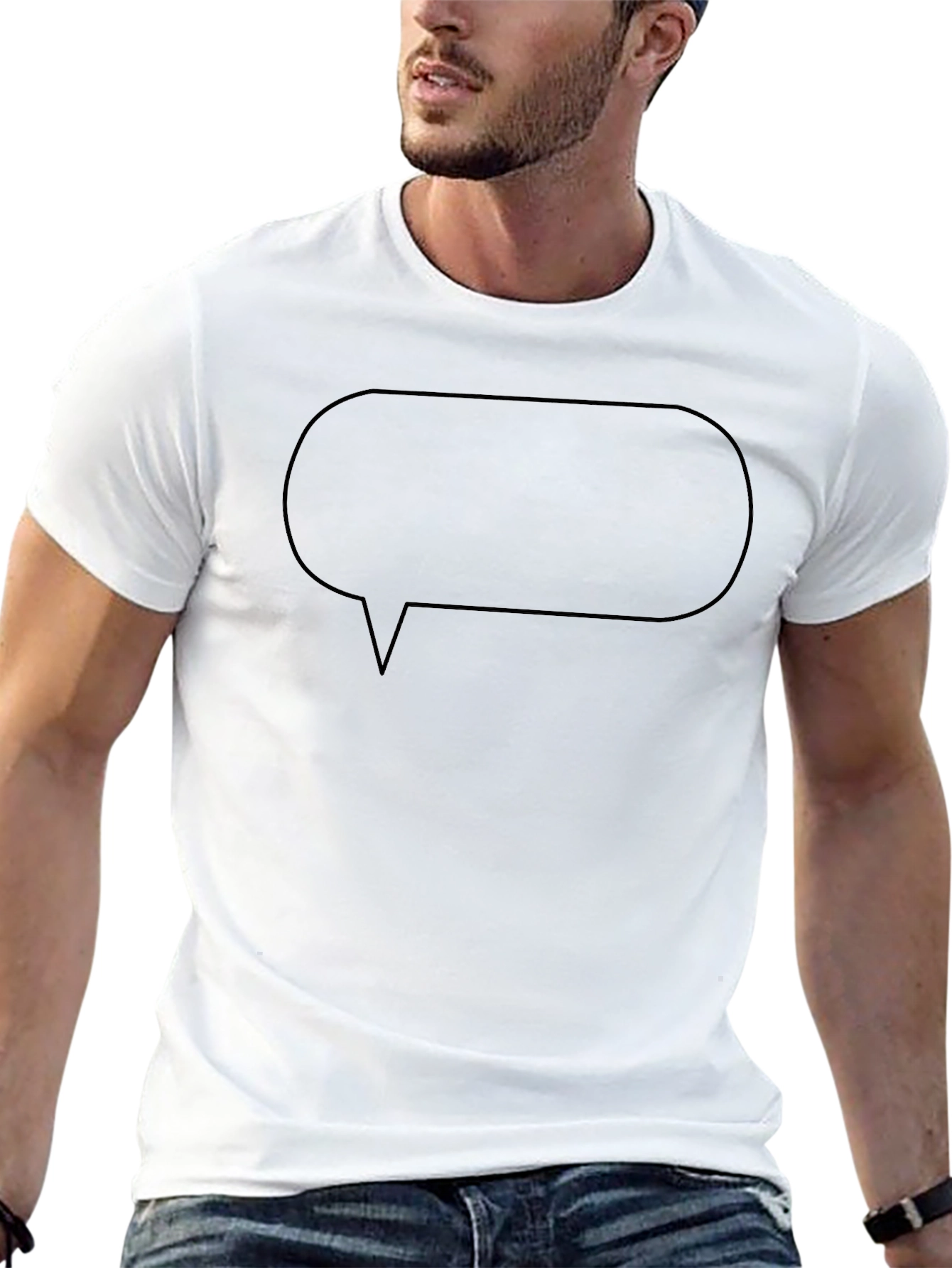 Black Graphic Tee - Speech Bubble Design
