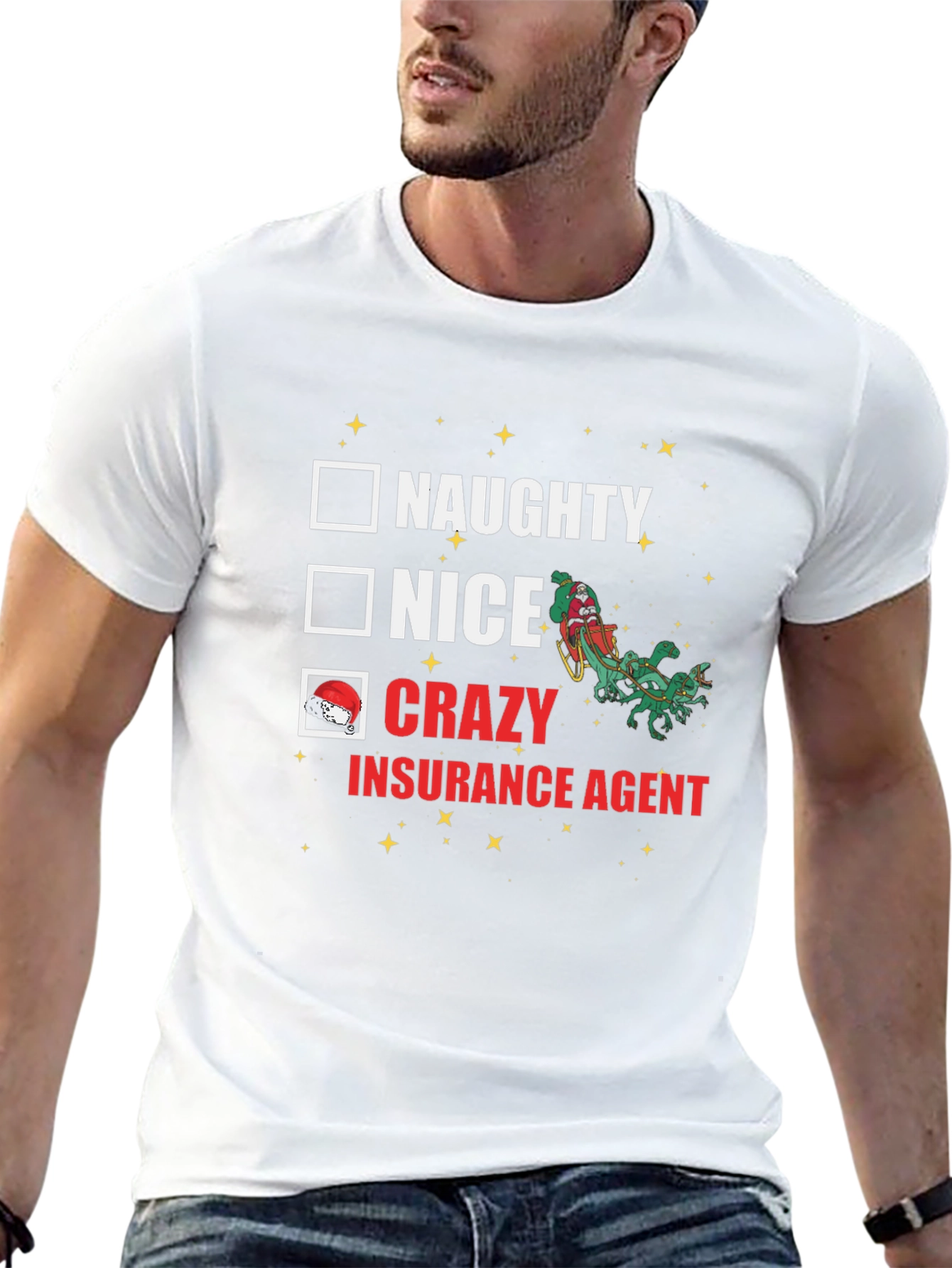 Crazy Insurance Agent Christmas T-Shirt