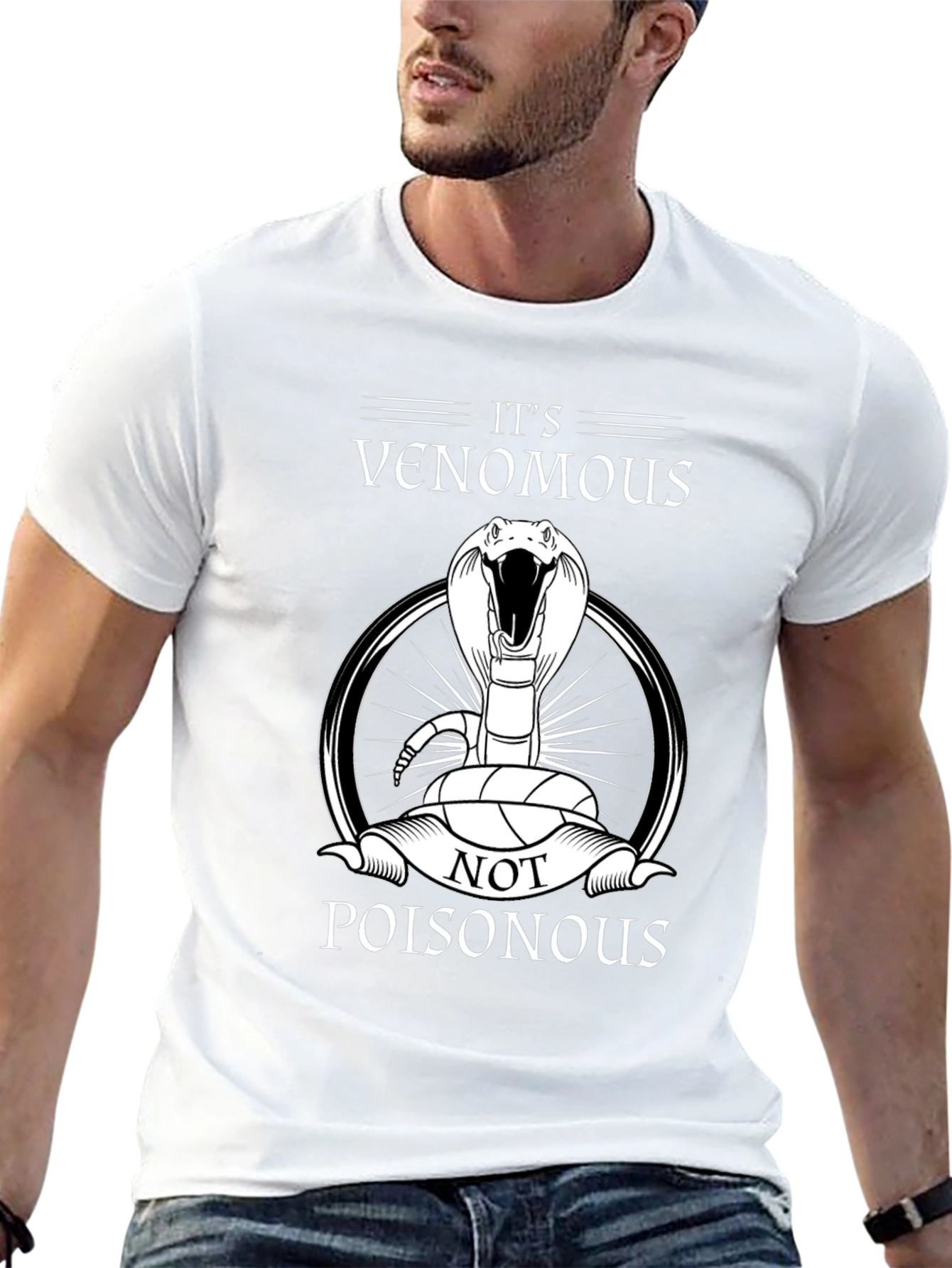 Venomous Snake Graphic Tee - Black