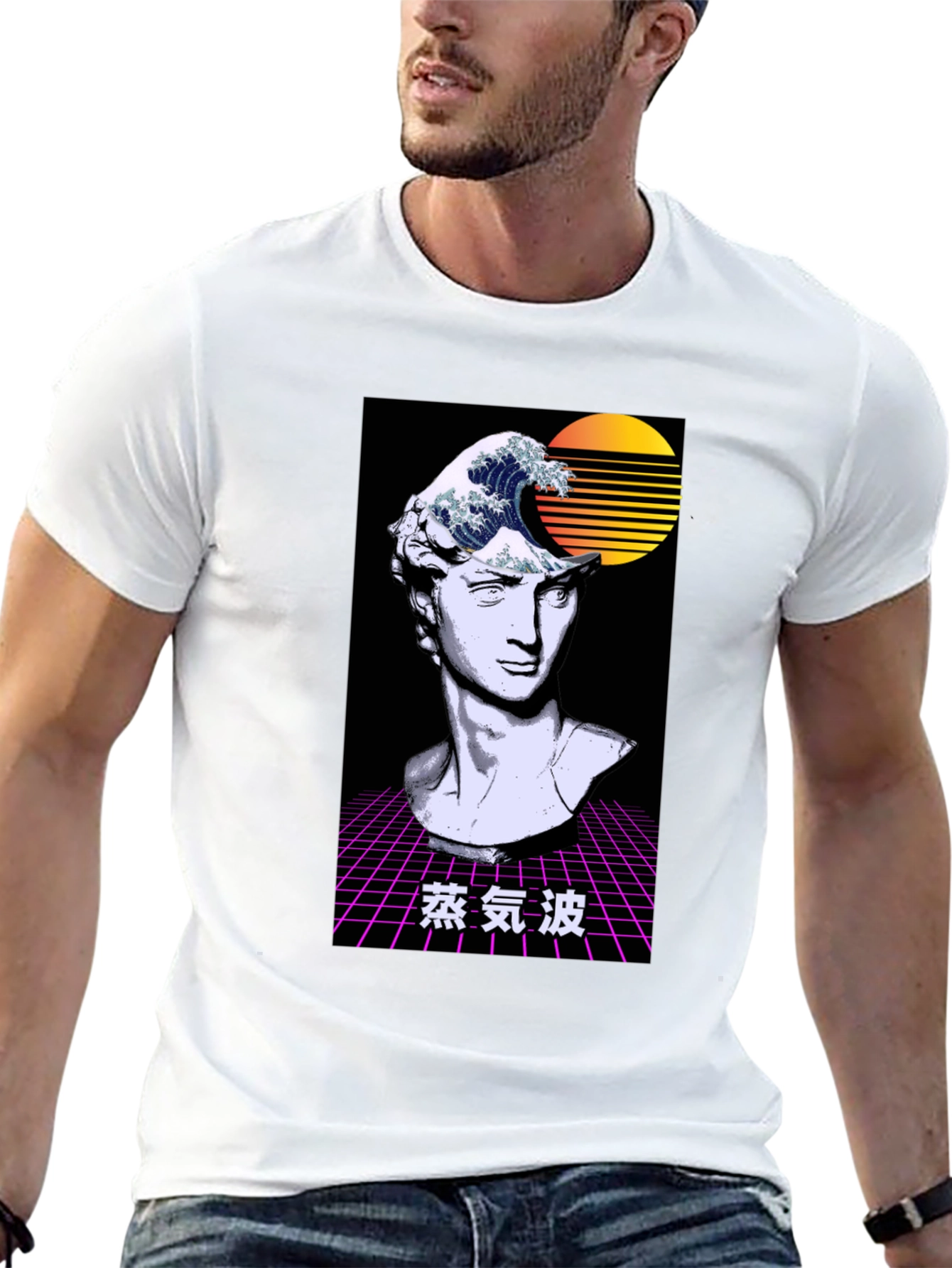 Vaporwave Statue Graphic T-Shirt