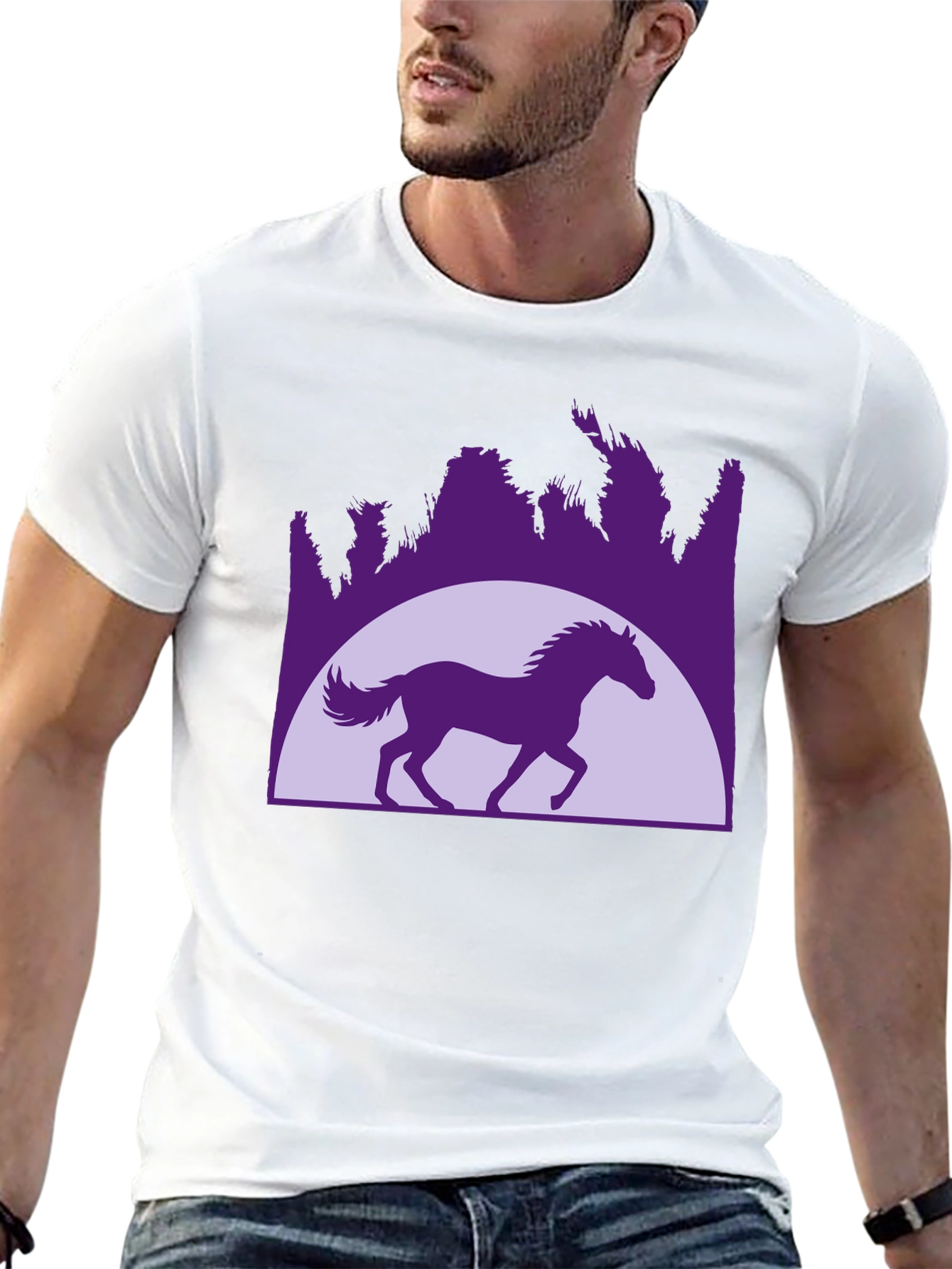 Horse Silhouette Graphic T-Shirt