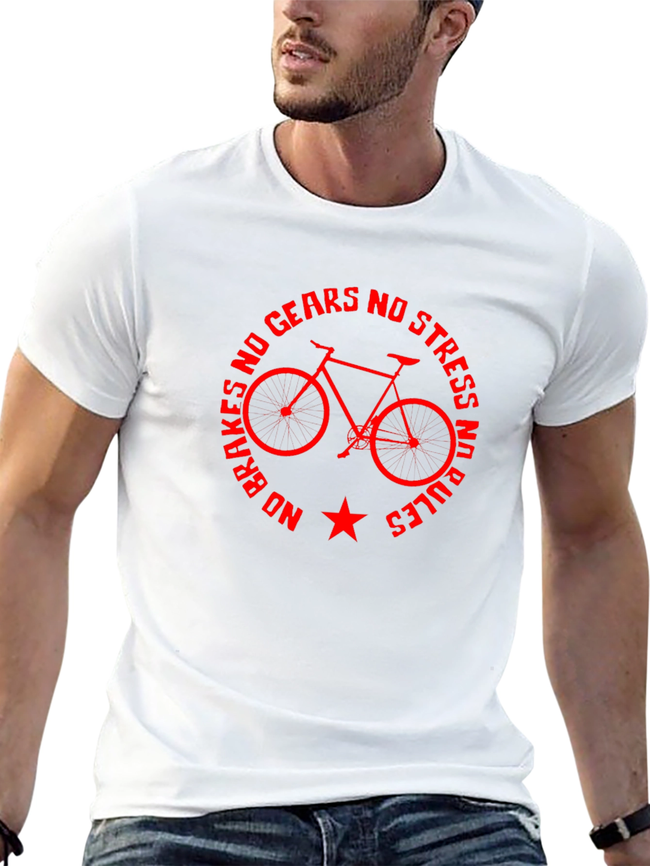 No Brakes No Gears T-Shirt - Biker Style