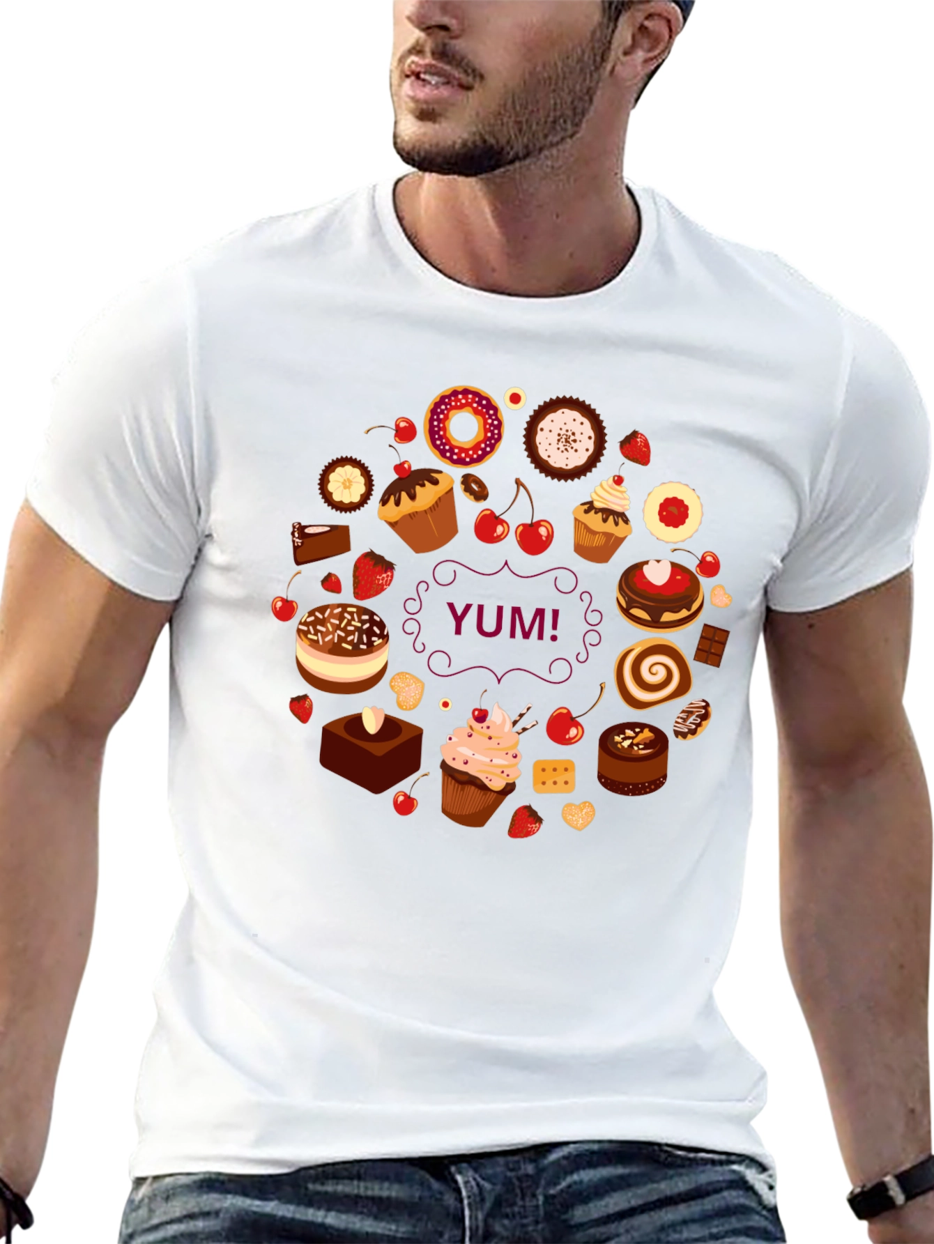 Sweet Treats Black T-Shirt - Yum!