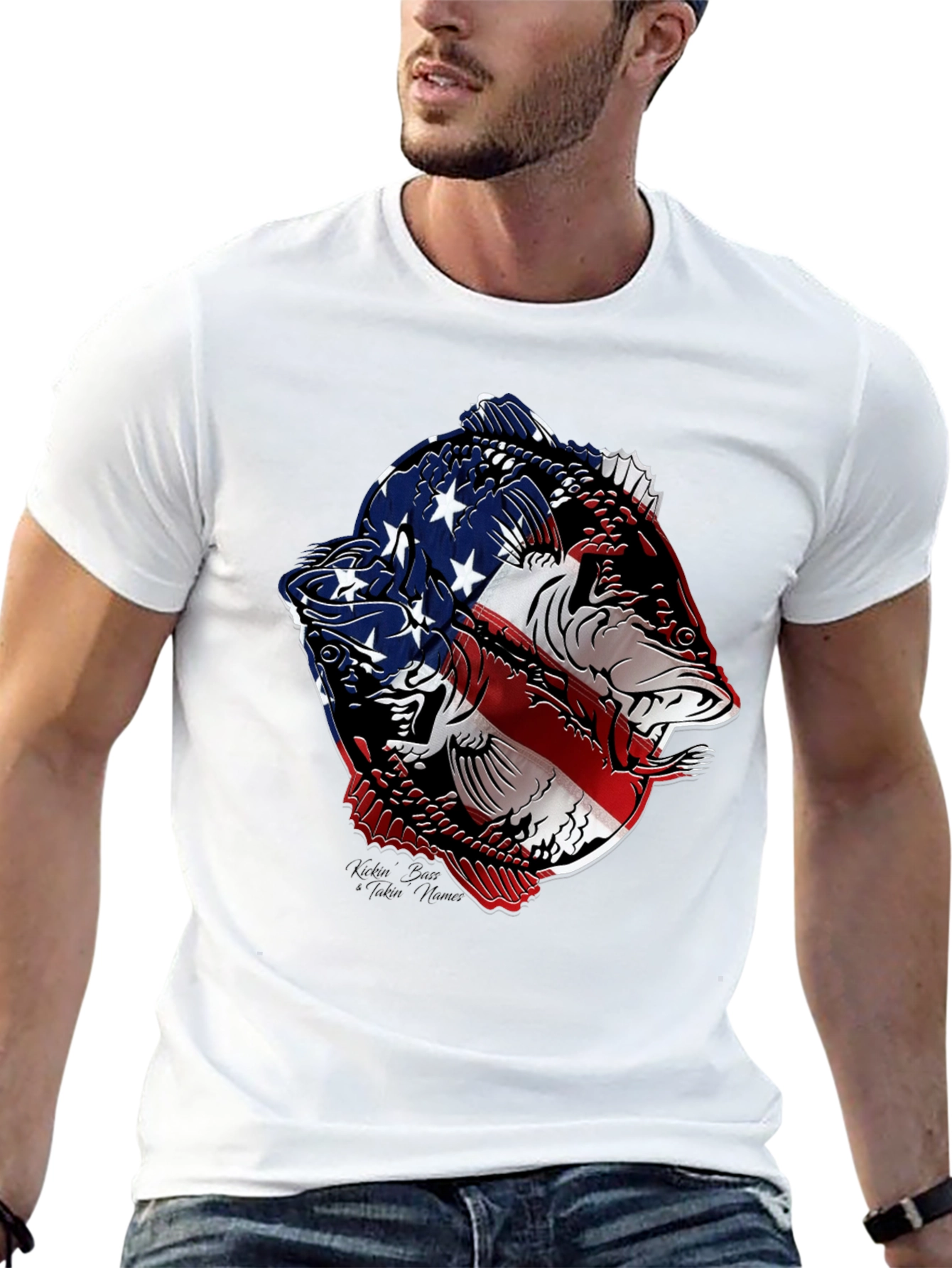 American Flag Fish Graphic Tee