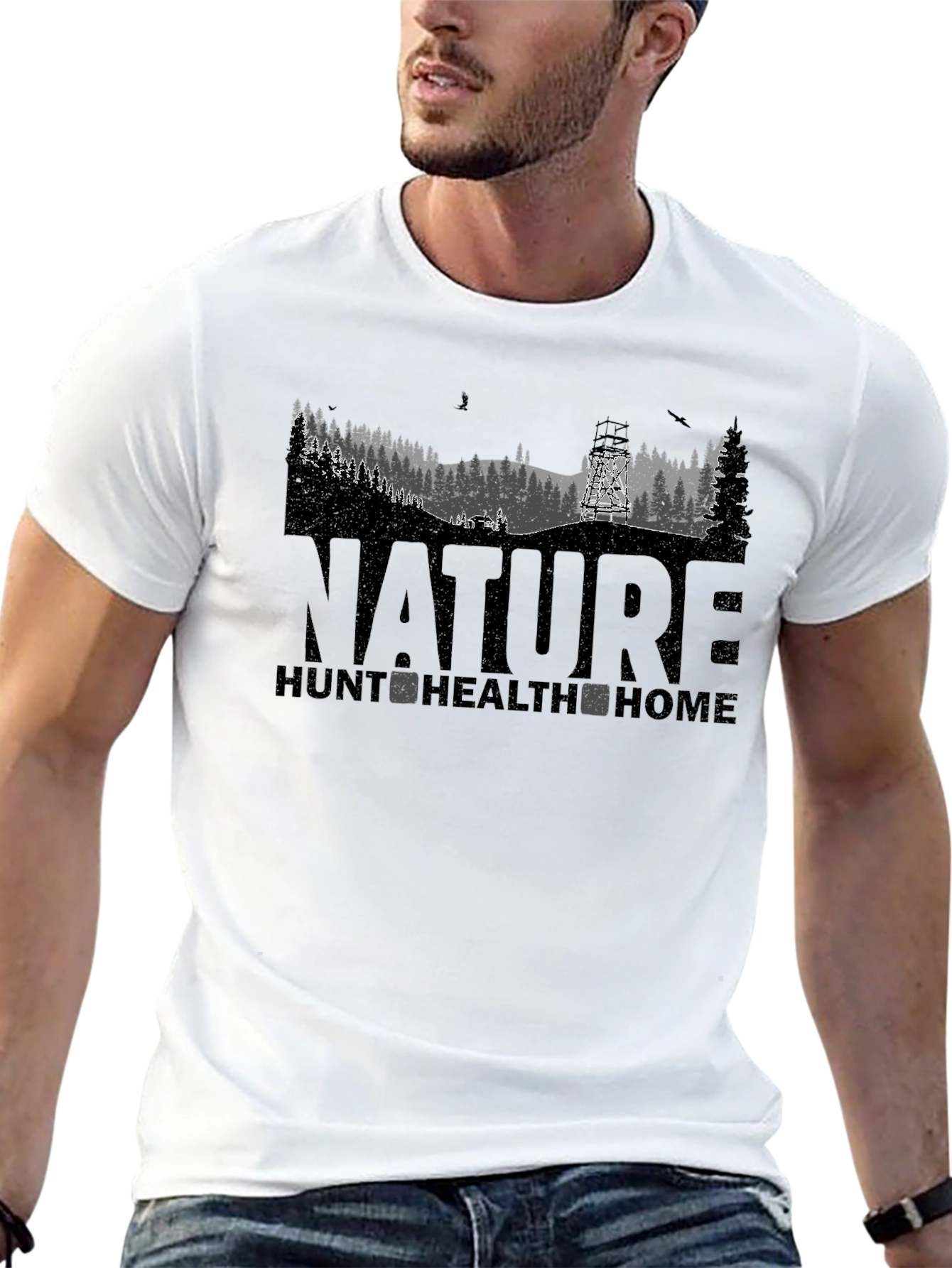 Nature Hunt Health Home Black T-Shirt