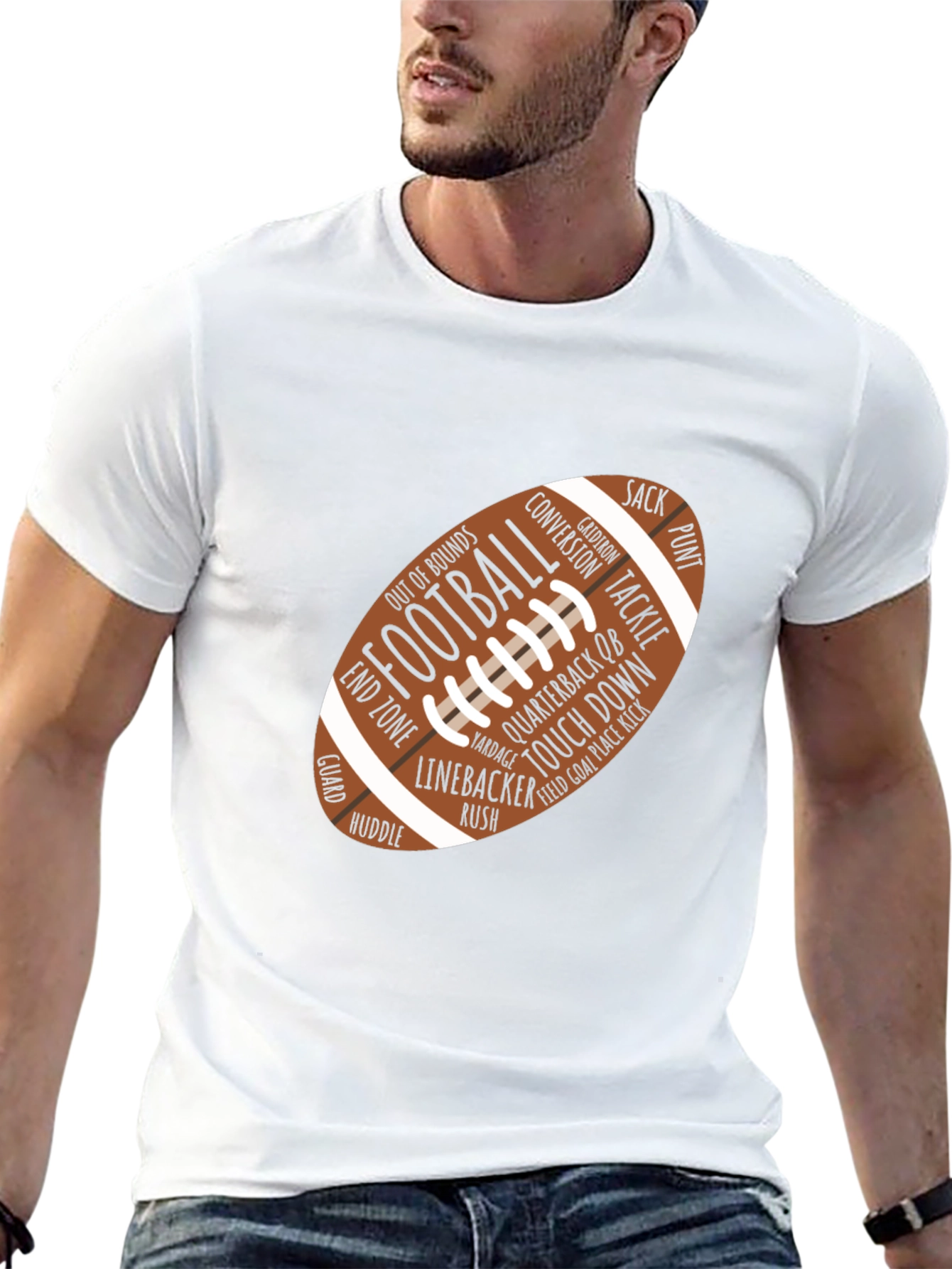 Football Word Art Graphic T-Shirt