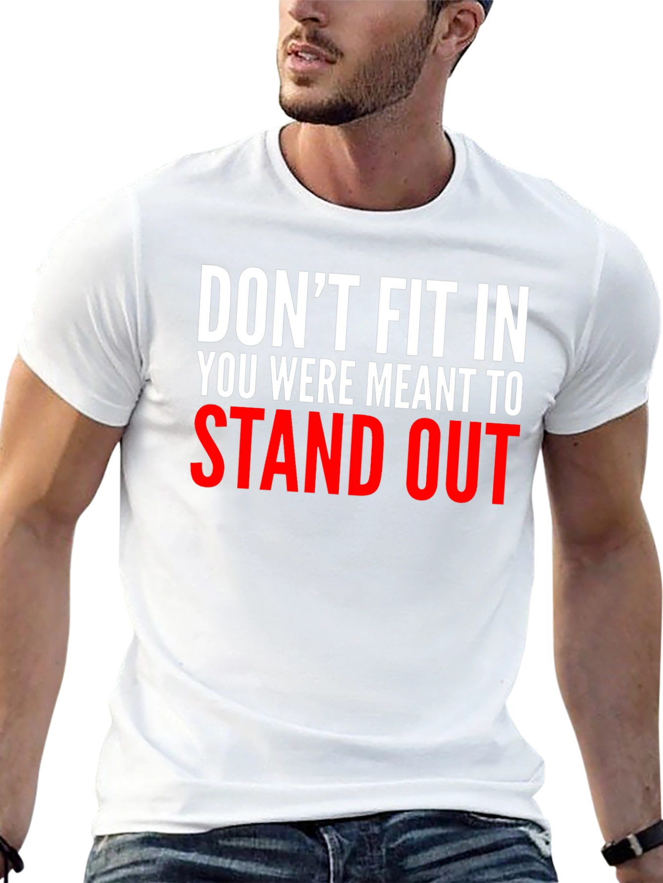 Stand Out Graphic Tee - Motivational Black T-Shirt