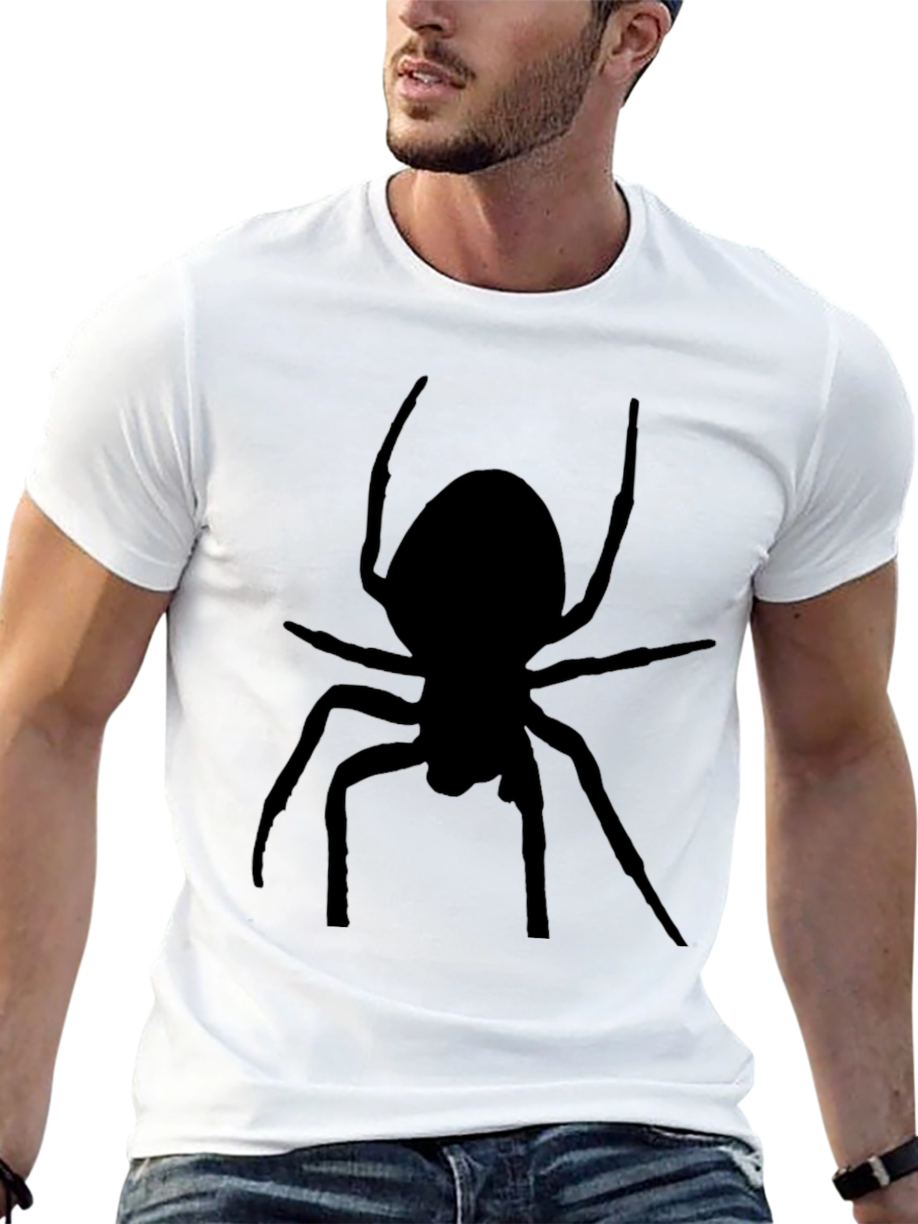 Black Spider Graphic Tee for Men